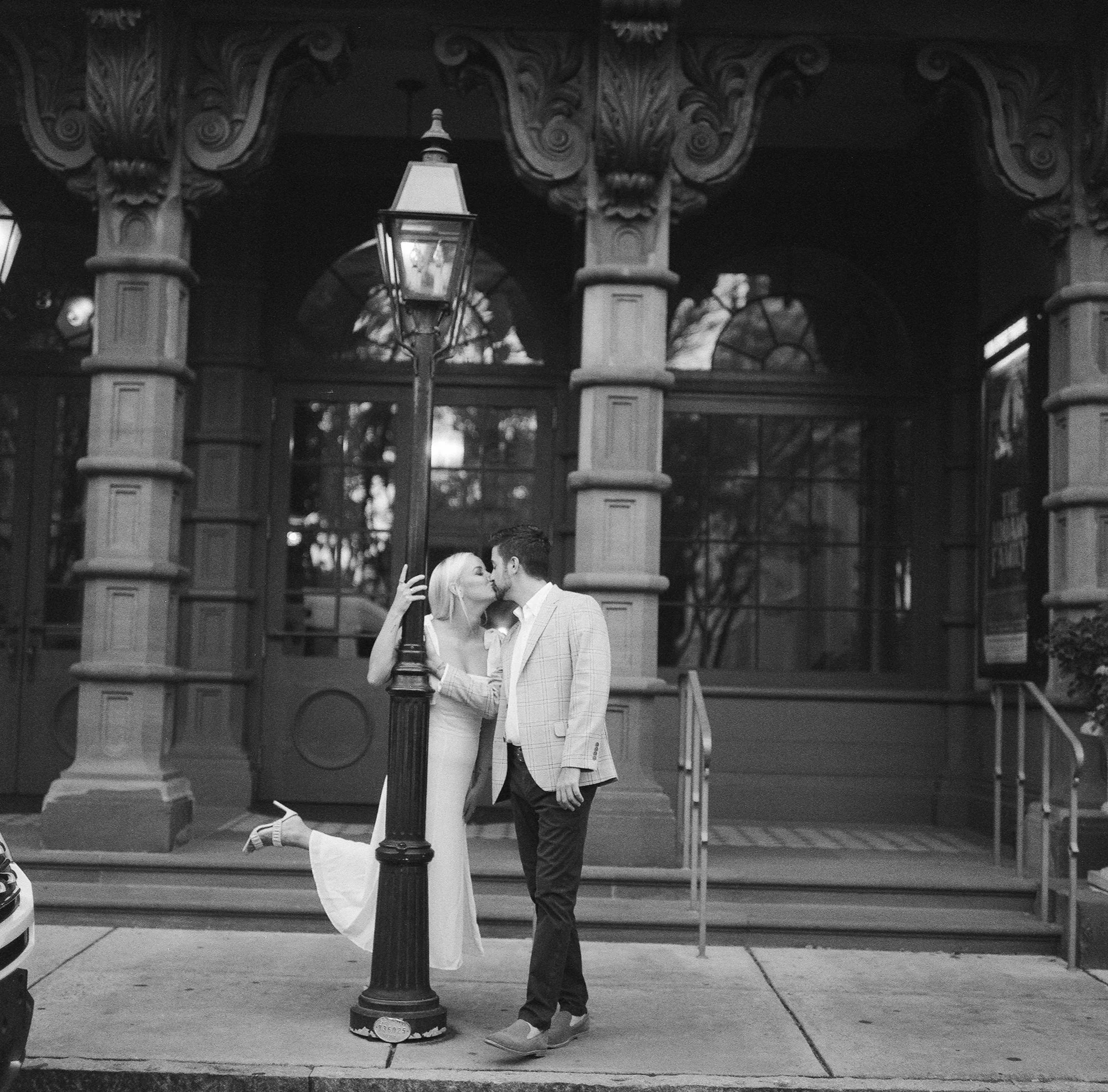 Engagement photos at the Dock Street Theater