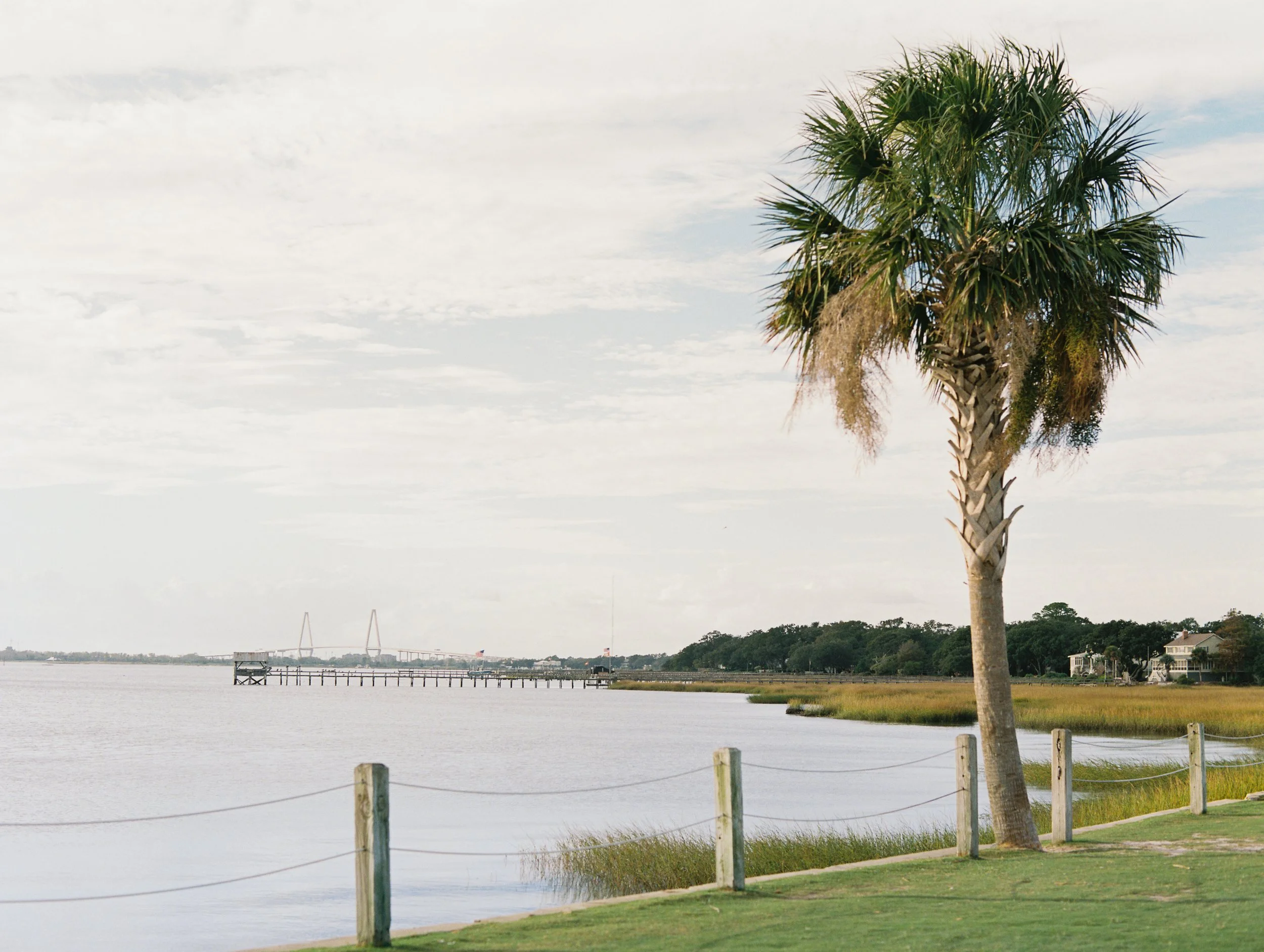 Engagement photos at Pitt Street Bridge in the Old Village of Mount Pleasant