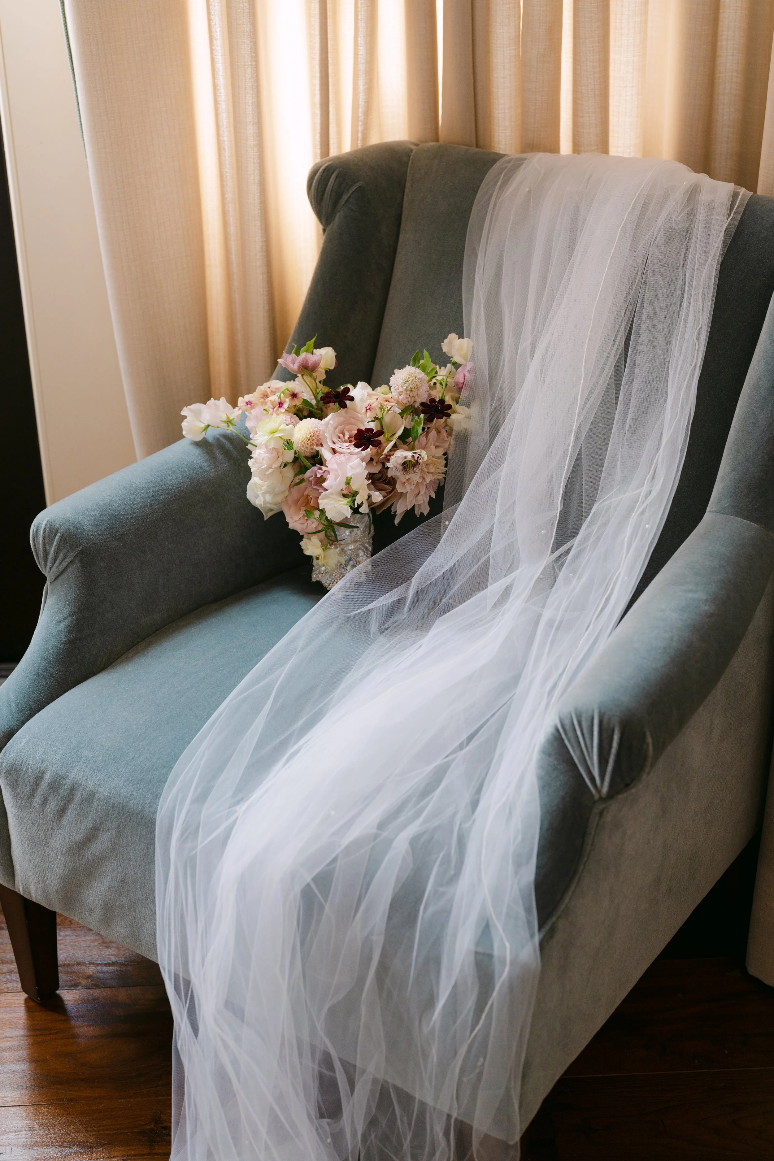 Bride getting ready at The Sanctuary Kiawah