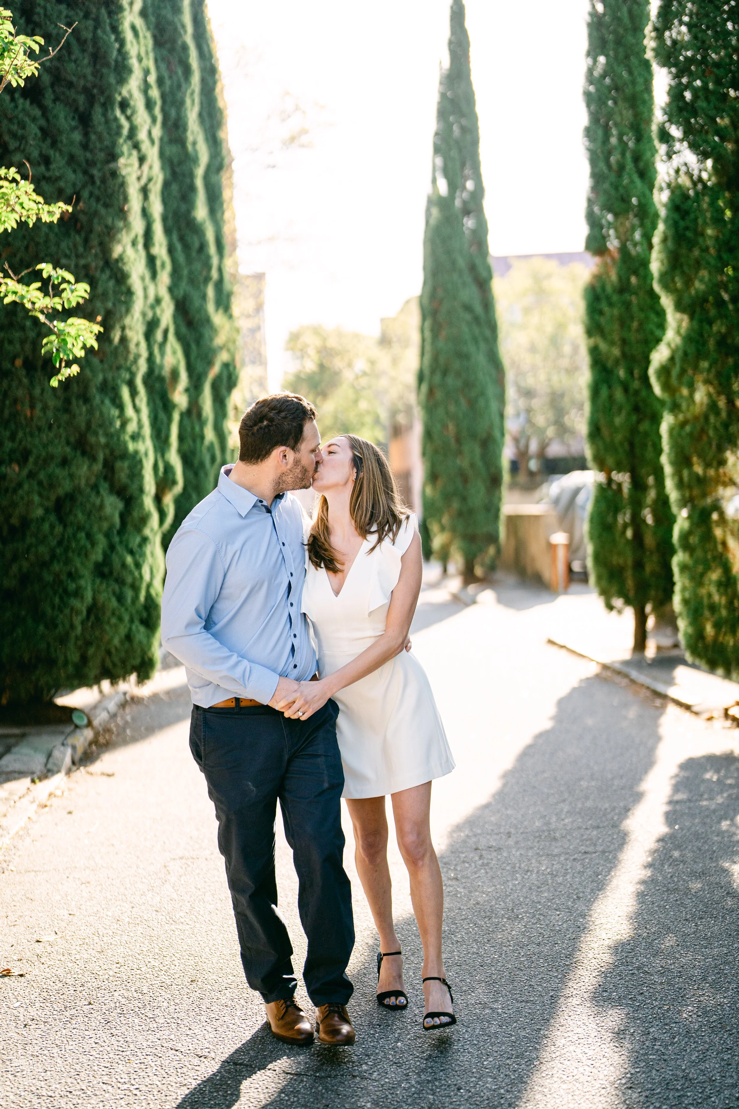 engagement photos on St. Michaels alley in downtown Charleston South Carolina