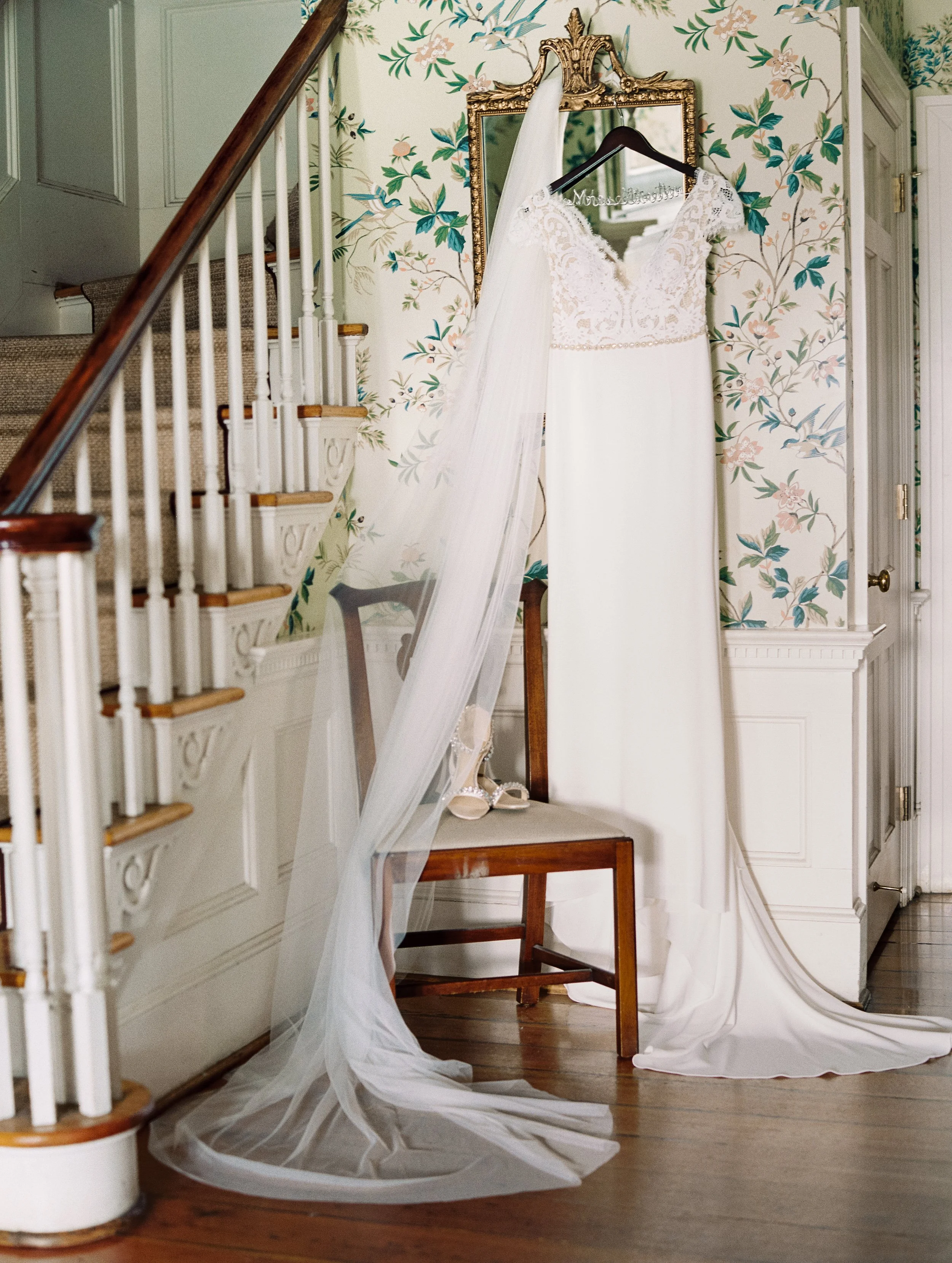 Fine art film wedding photography at Legare Waring House in Charleston