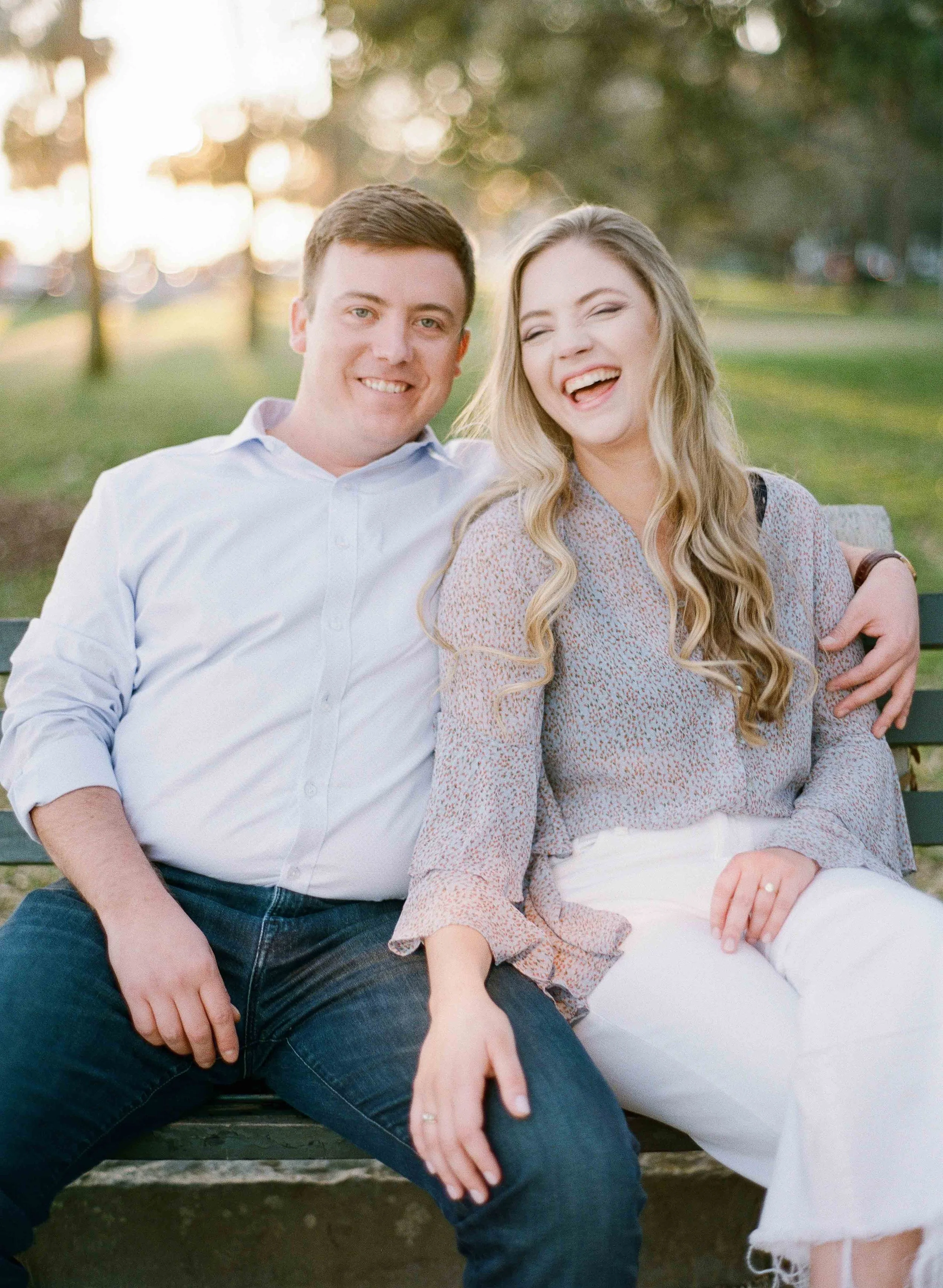 engagement photos at White Point Garden and the Battery in Charleston South Carolina