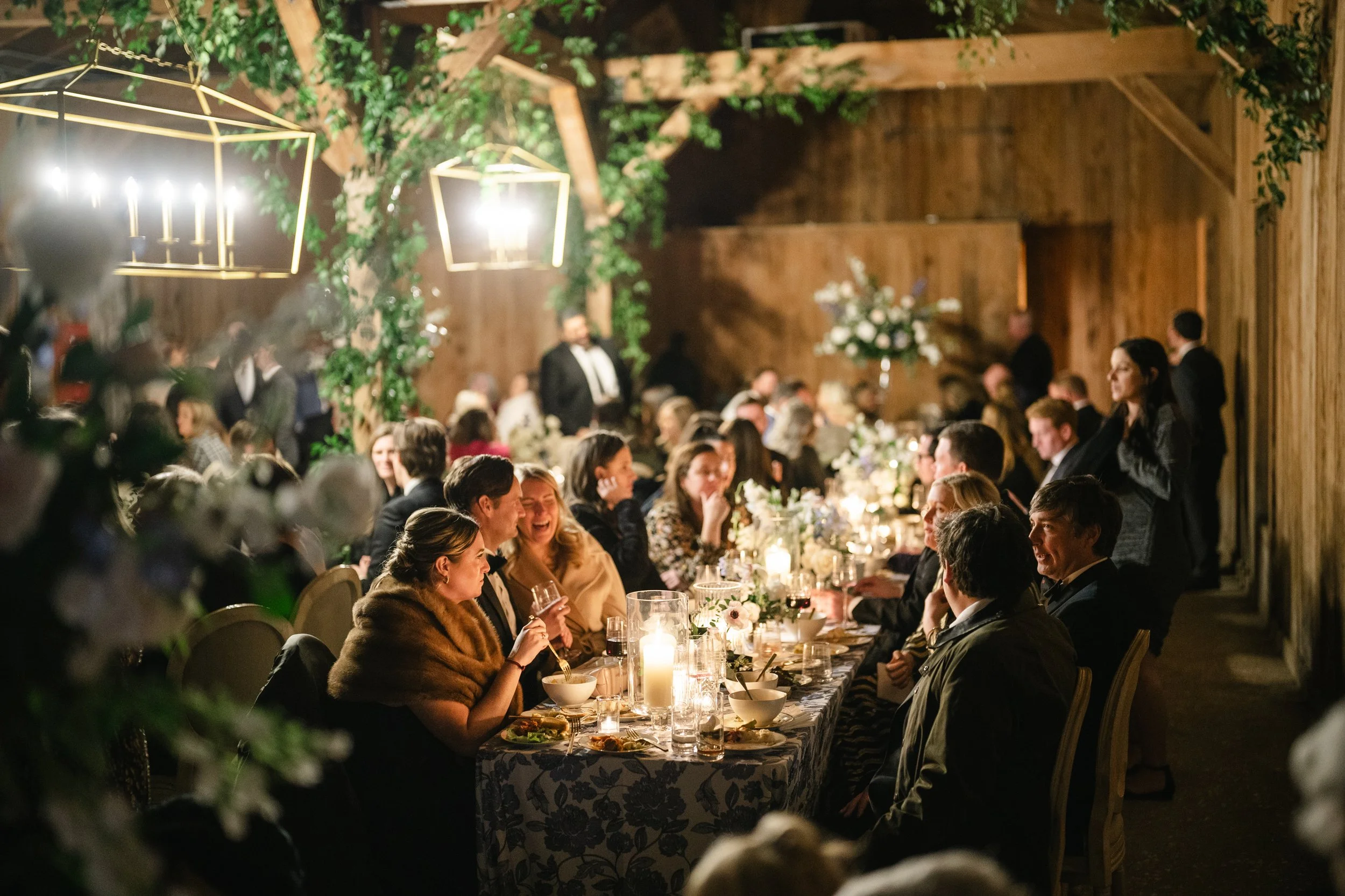 Candlelit wedding reception dinner at Boone Hall Plantation in Charleston South Carolina