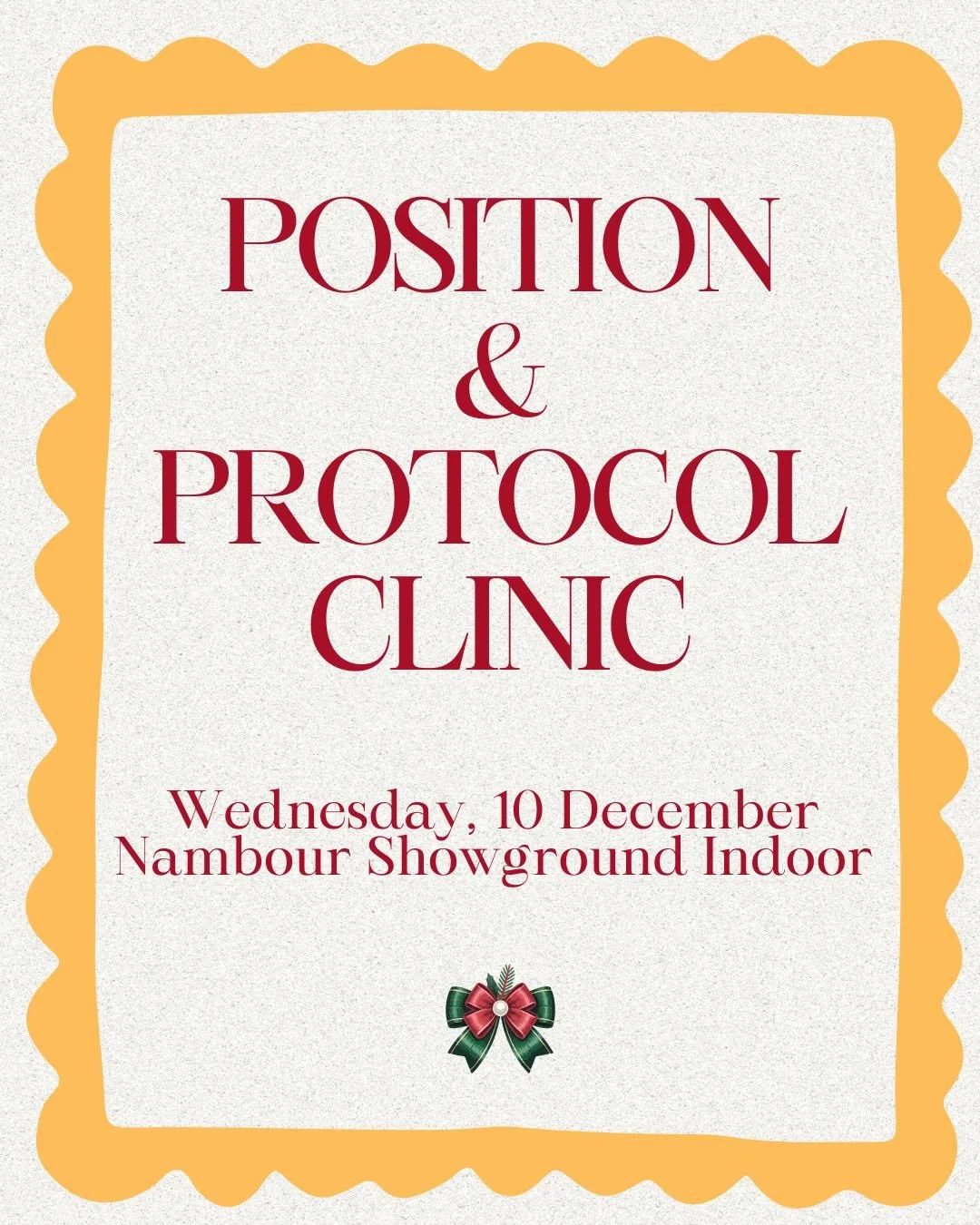 Have you ever wondered what judges look for and what the criteria are for this collective mark: rider&rsquo;s position and seat, correctness, and effective use of the aids?

The Position &amp; Protocol Clinic is designed to give you a better understa