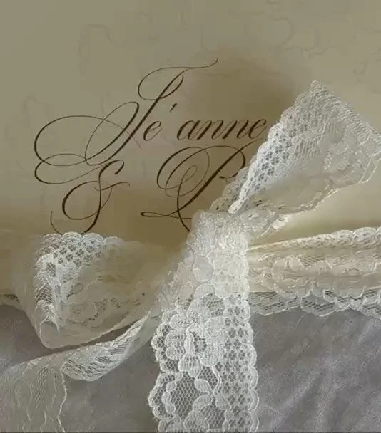 Je&rsquo;anne &amp; Bryce sealed with a lace bow 🎀 
Bespoke invitation &amp; details card design 🦋