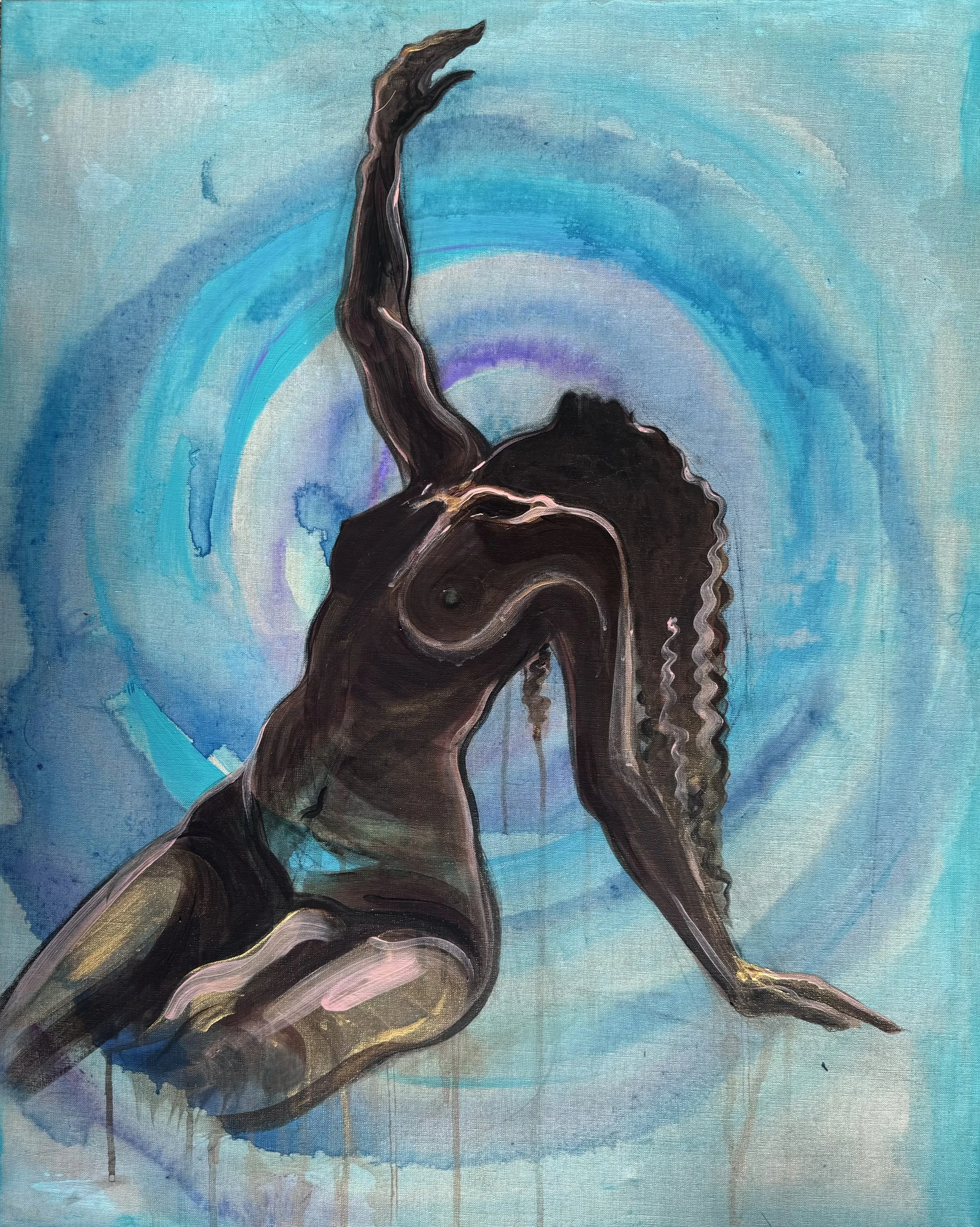 MERMAID OF THE CARIBBEAN - Acrylic on canvas - Width 61cm x Height 76cm x Depth 1.5cm - Price £1,777