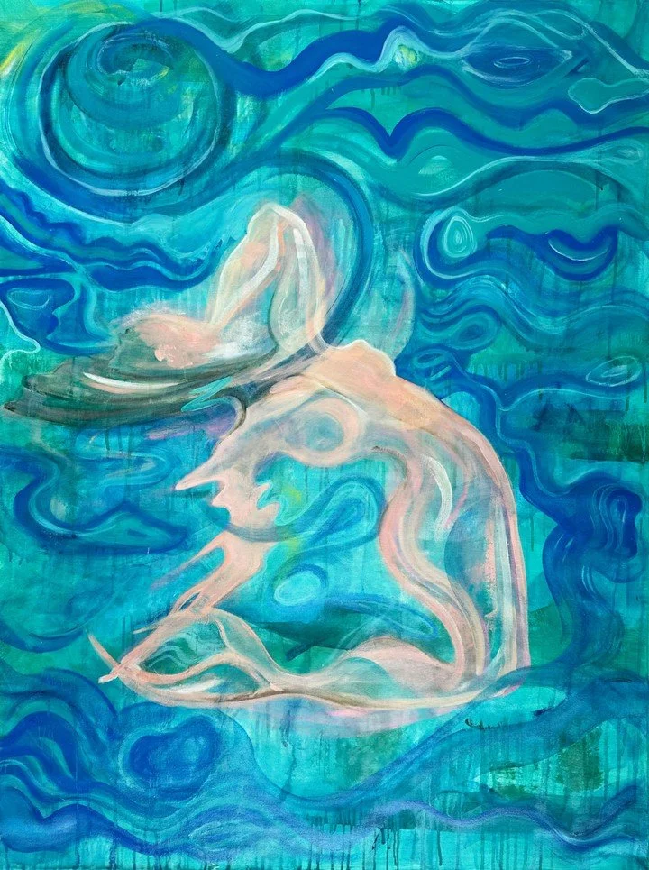 &ldquo;Water Magic.&rdquo; 

Much of this series was created on a remote Caribbean island in Colombia - Isla de los Rosarios - where months of solitude and immersion in nature allowed the elemental presence of water and the divine feminine to guide