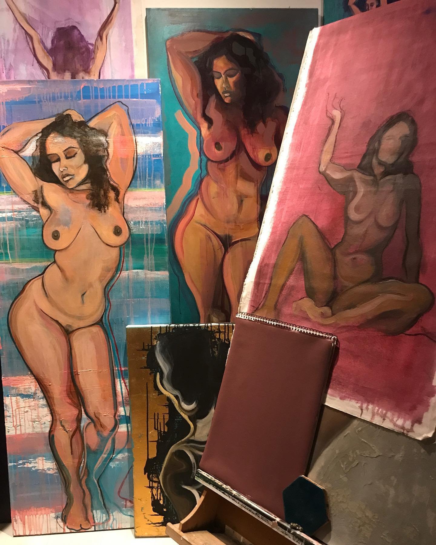 Goddess Gathering&hellip;
Im putting finishing touches to the gallery of goddesses in preparation for an exhibition. 
It&rsquo;s a funny thing, I usually don&rsquo;t like to finish my paintings, I prefer to keep them open, evolving. Without the final