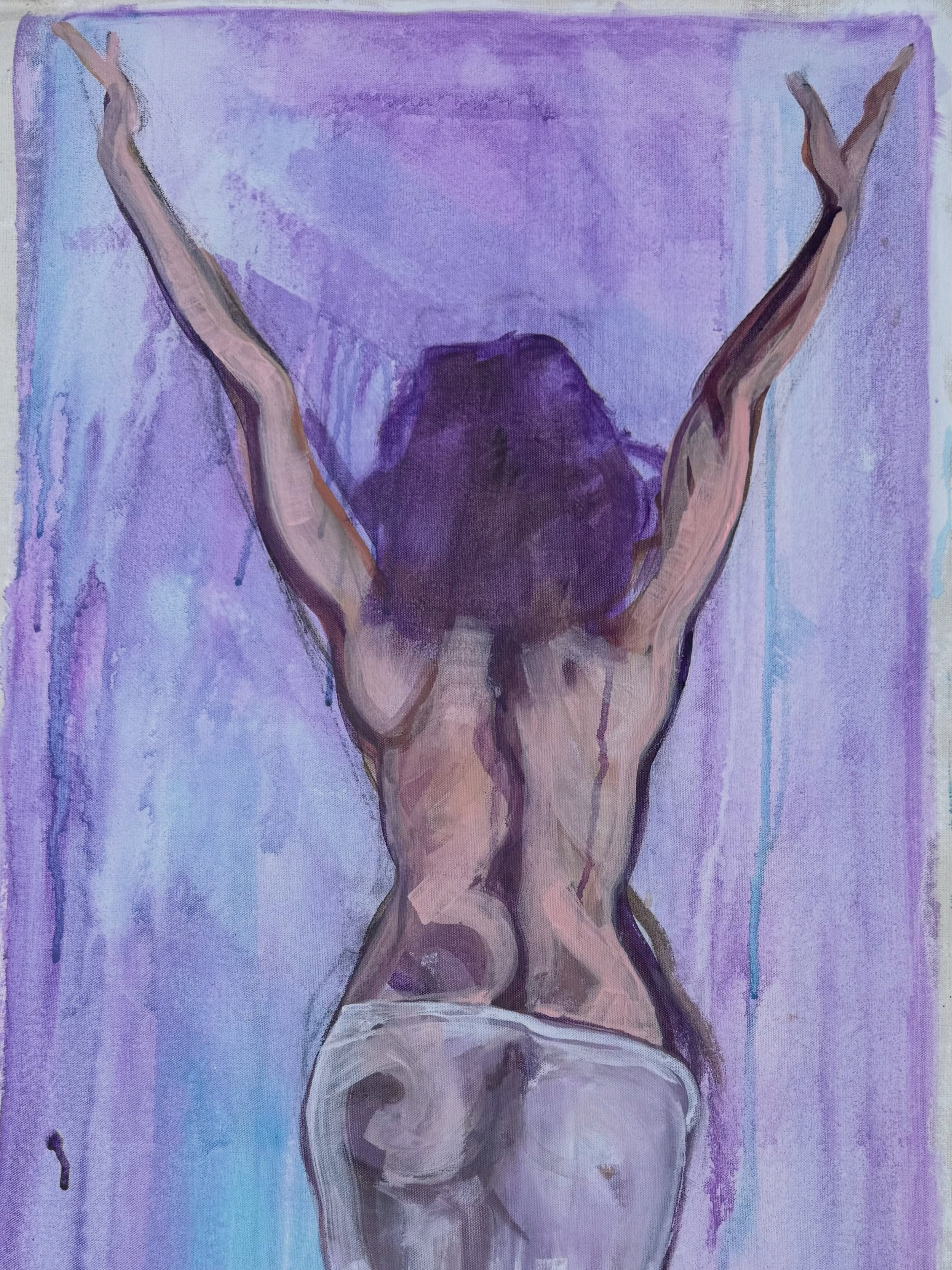 Minna &hellip; 2021
Study for an angel 
Acrylic &amp; charcoal on canvas 

#art #painting #goddess
