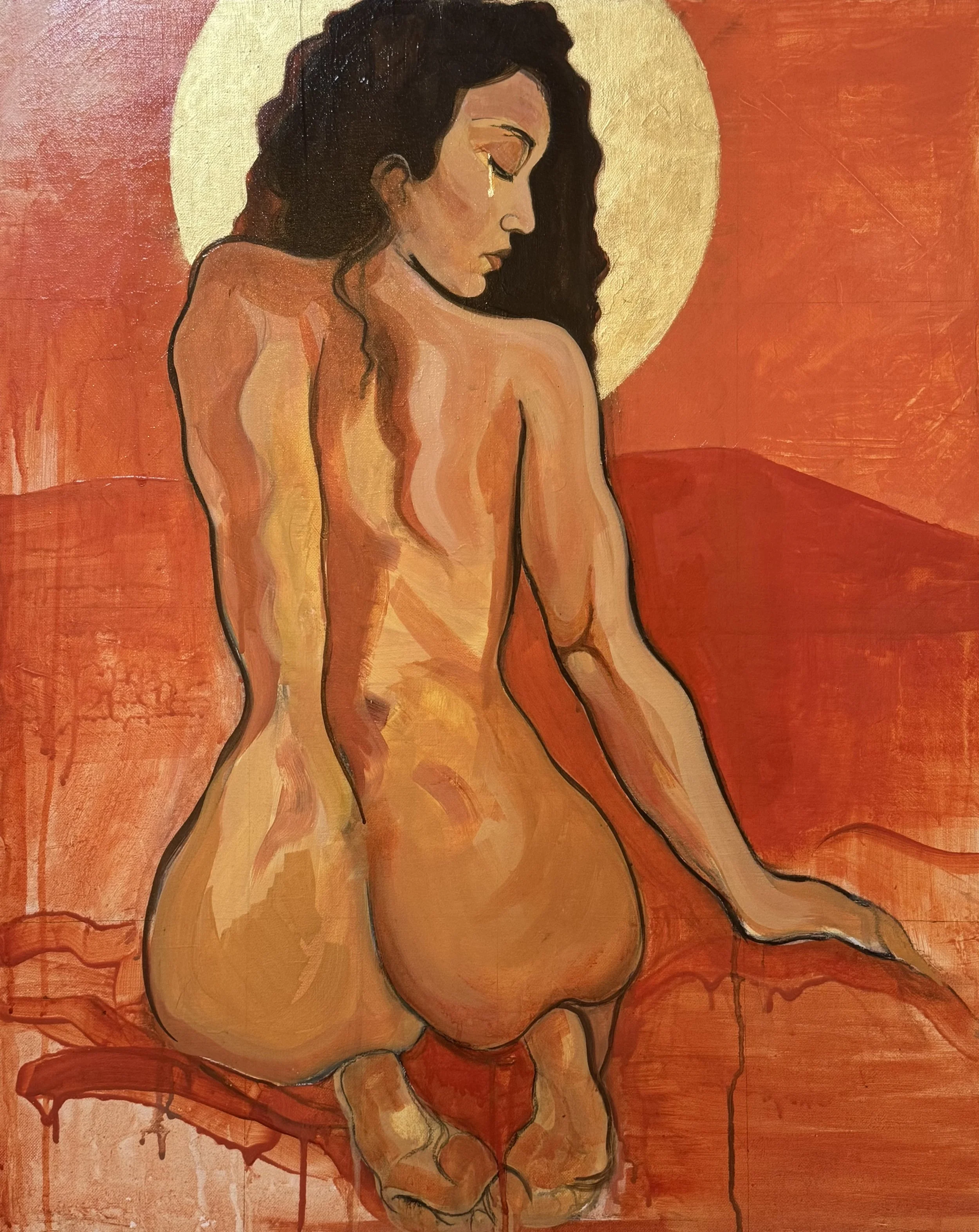 DESERT with Gold Leaf - Oil & Gold Leaf on
canvas - Width 61cm x Height 76cm x Depth 2cm - Price £777