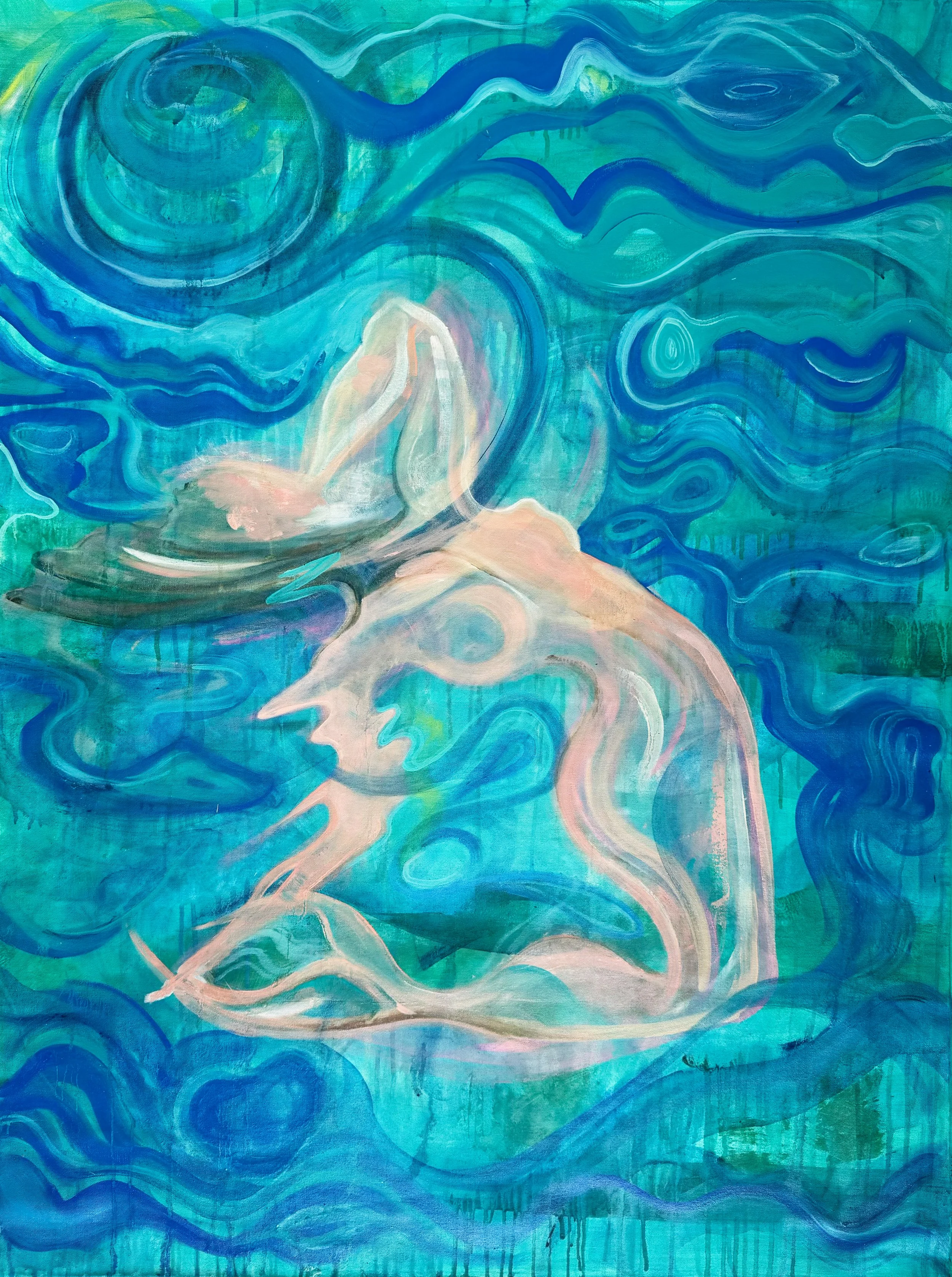 WATER MAGIC - Oil on canvas - Width 90cm x Height 60cm x Depth 4cm - Price £3,222