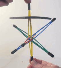 Animated demonstration of the Hermes' Web tool being manipulated, showing its moveable center and flexible spokes in motion