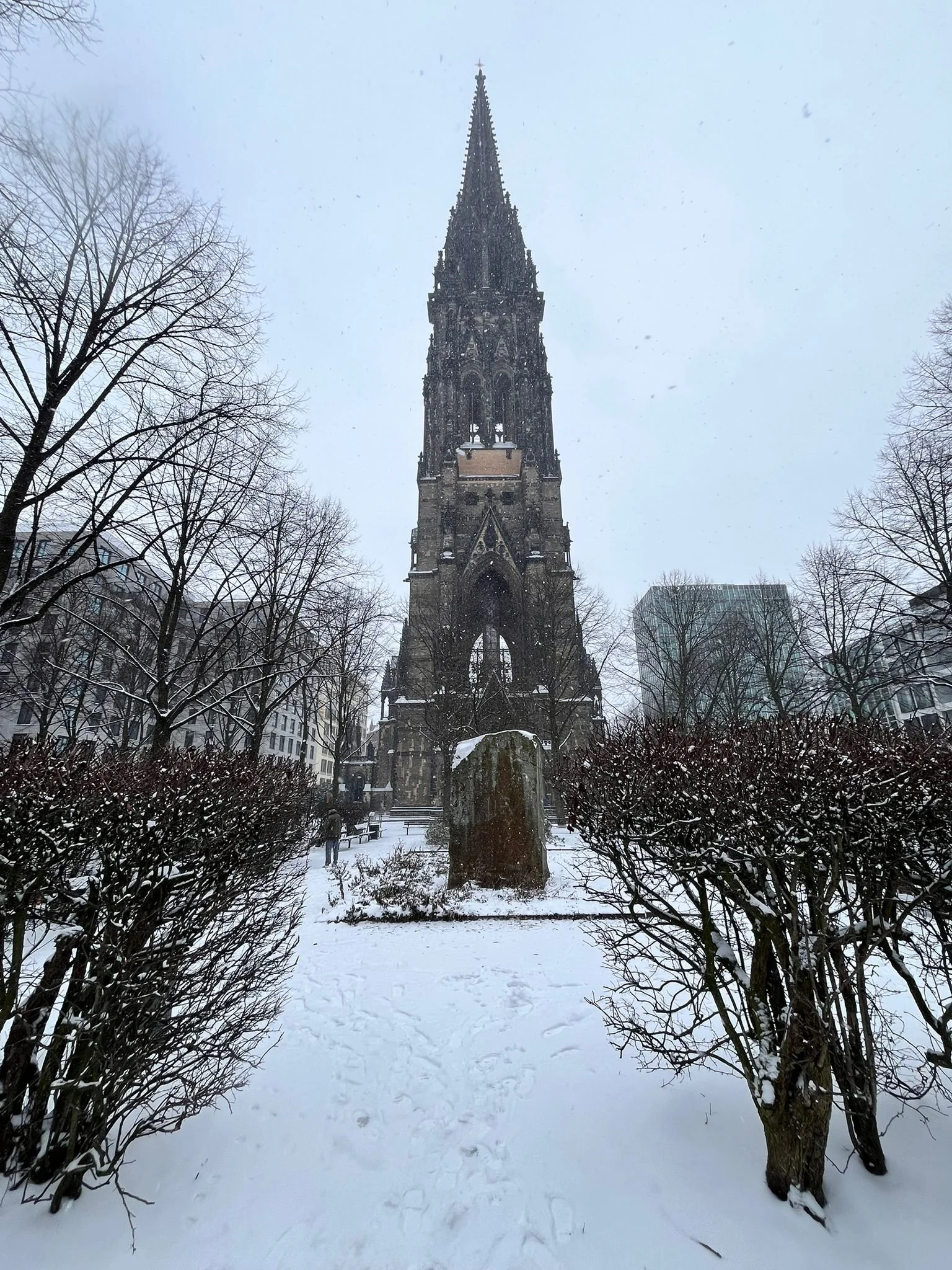 Snowy European city explored during an accessible cruise holiday with support for mobility and care needs