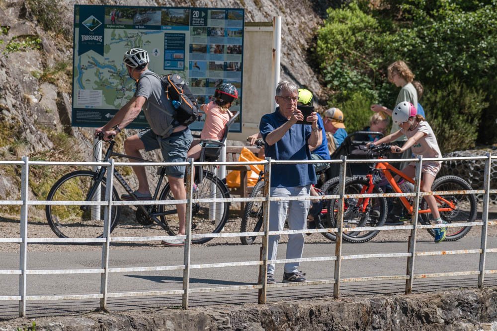 Cycling at Trossachs Pier, Loch Katrine