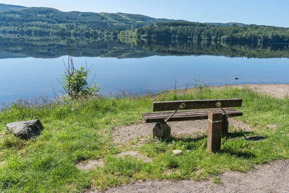 Bench by the side of Loch Venachar, Trossachs