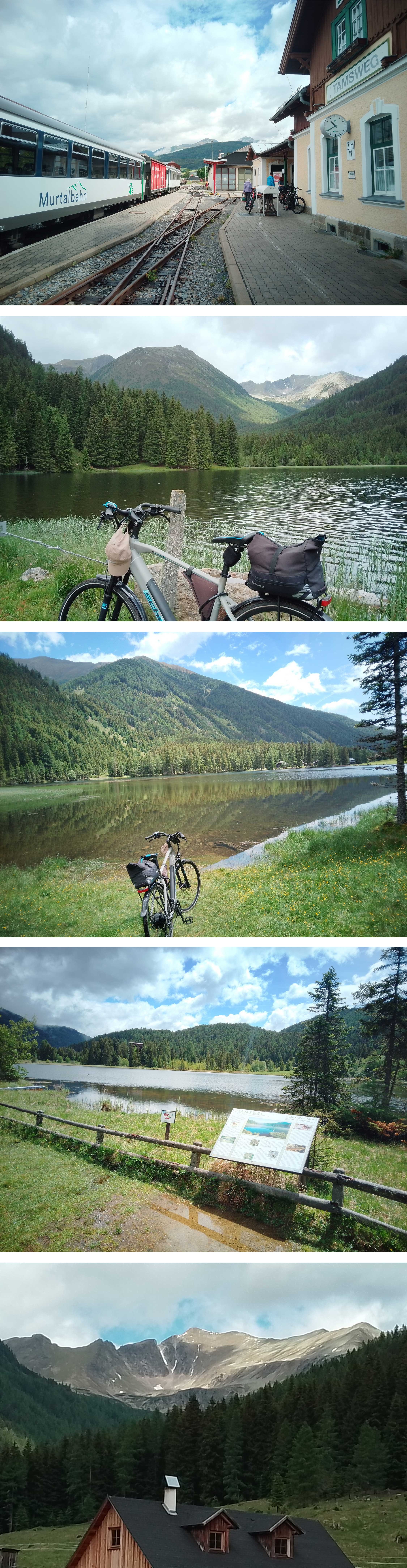 Kurt Stifter – Mit der Murtalbahn nach Tamsweg anreisen, Radfahren zum Prebersee und noch weiter zum angenehm kühlen Etrachsee. 