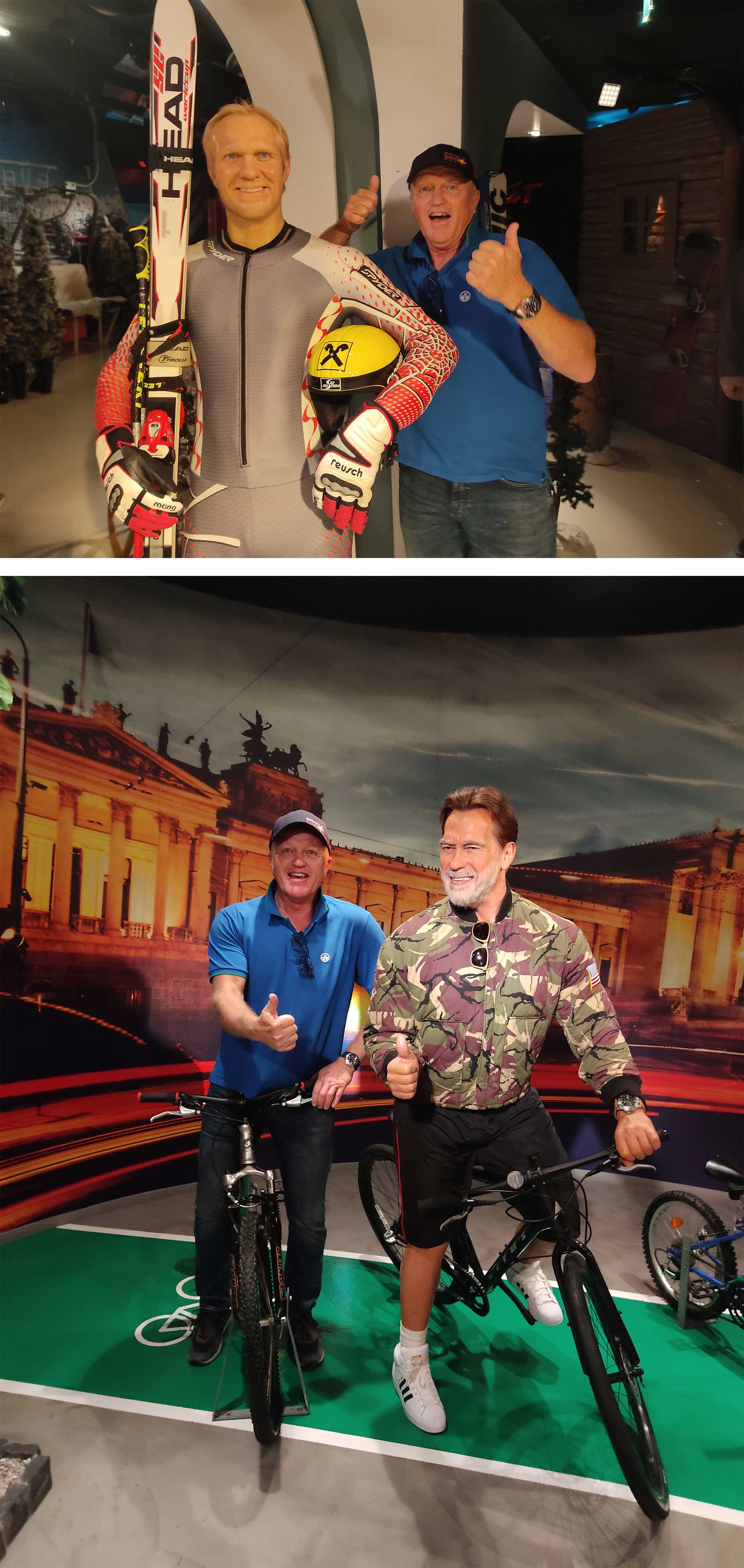 Frank Stoerbrauck – beim Skifahren mit Hermann Maier – beim Biken mit oder ohne Arnold Schwarzenegger