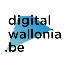 Logo de Digital Wallonia avec texte en noir et bleu