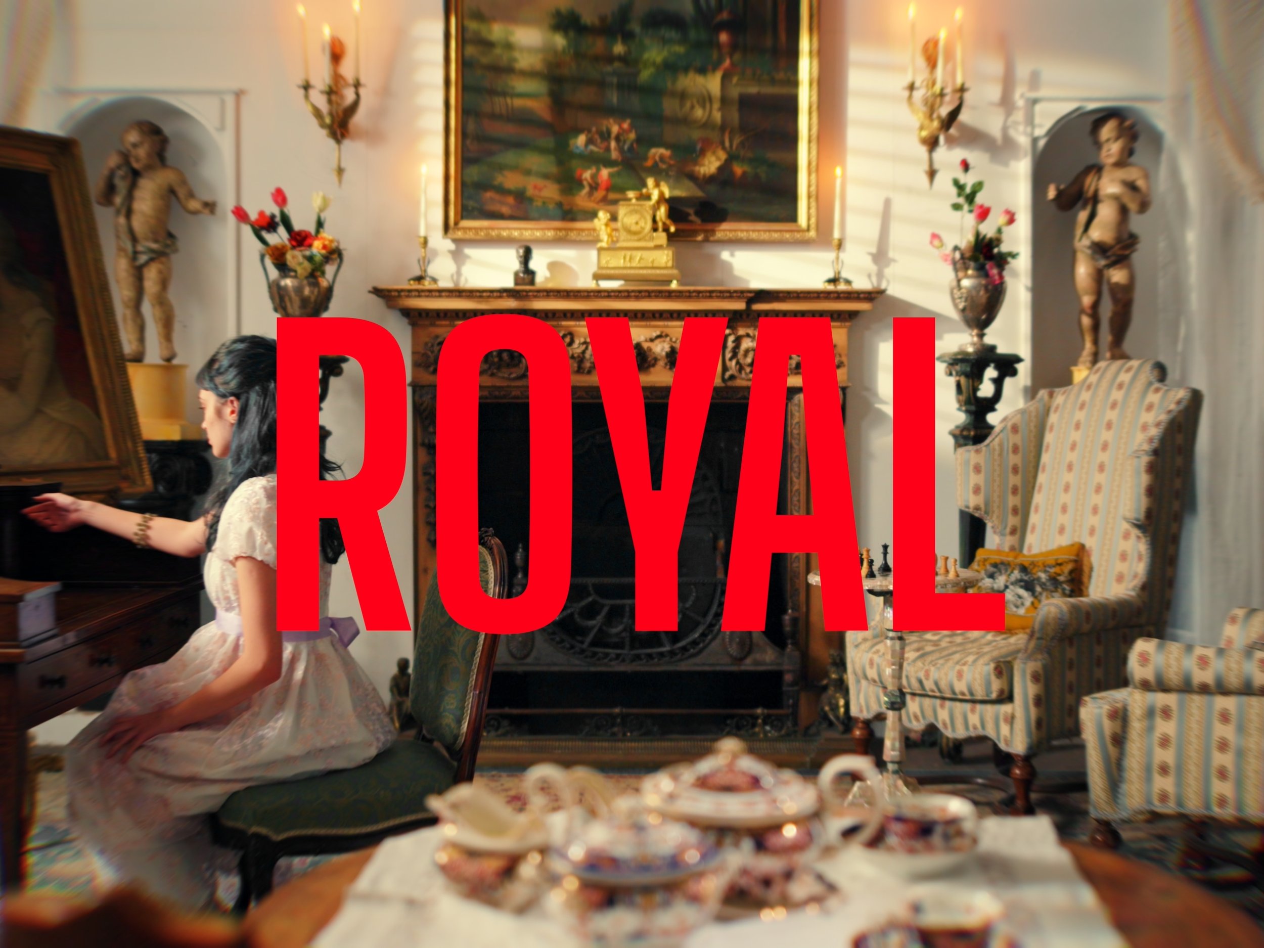 A woman in a white dress sits at her desk in a large and lavish regency period room as sunlight streams in, The Secret Life of Props