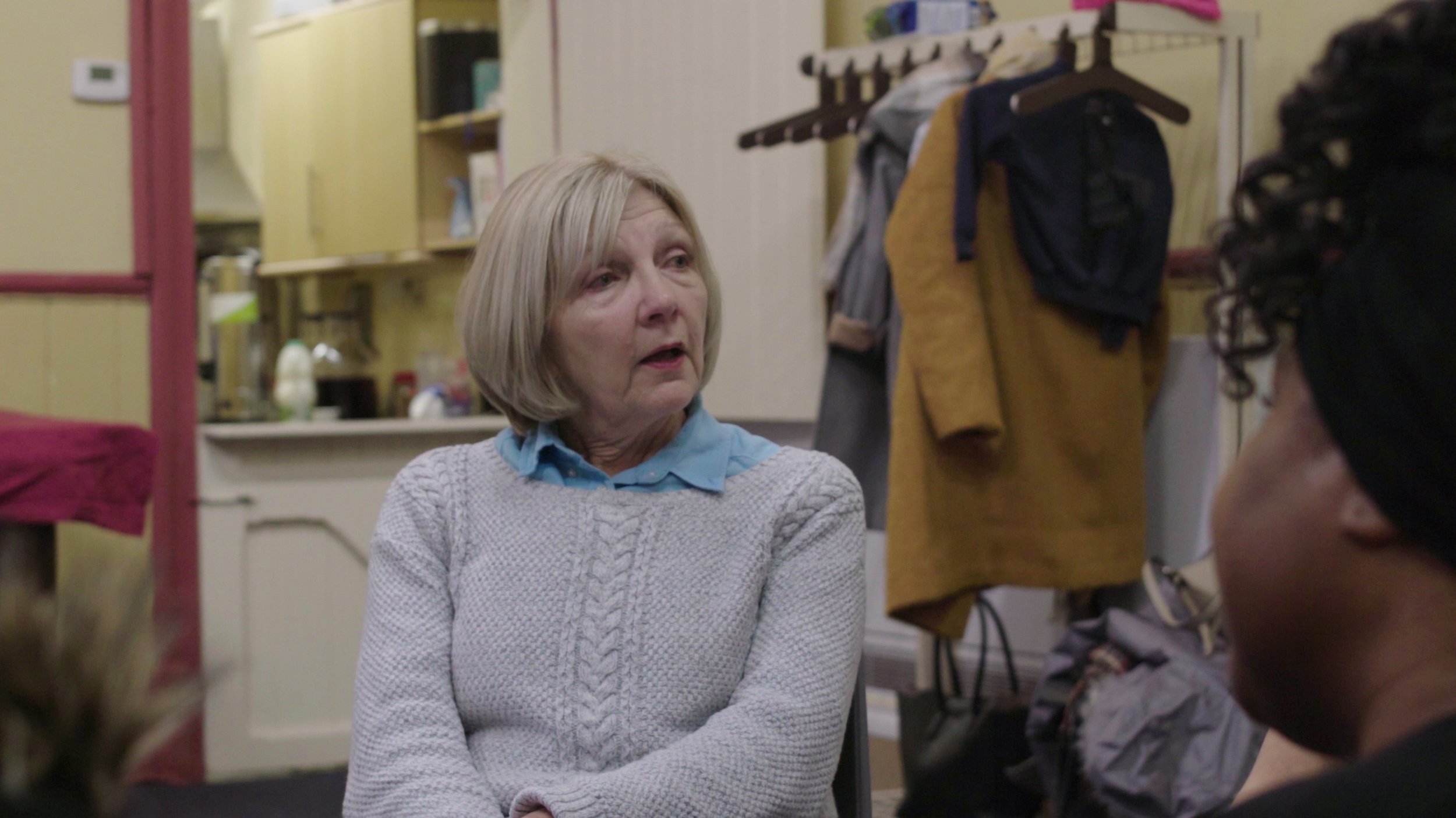 A woman talks to the group, Warwick Bereavement Group