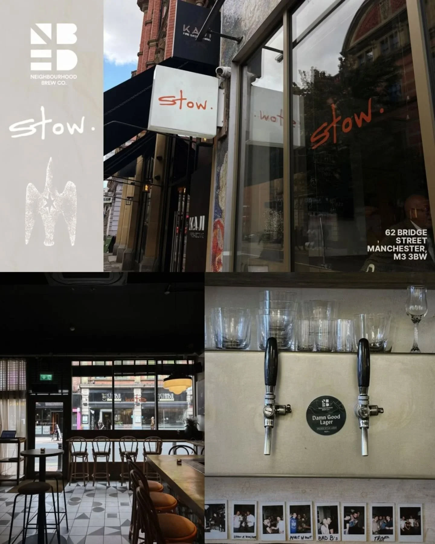 // STOW MCR //

Have you heard the news?

Stow Manchester are one of our newest lines 🙌

You can now order a pint of our delicious DAMN GOOD LAGER on the reggers!

We are super stoked to be working with such an amazing venue.
How good does this plac