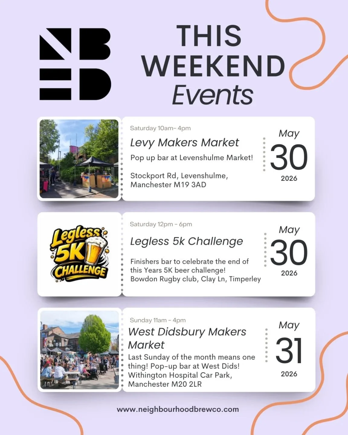 // WEEKEND PLANS //

Looking for plans this weekend and fancy a few cold pints of Neighbourhood? Well we've defo got you covered 😎

THIS Saturday we're at Levy @_makersmarket 10 til 4pm ☀️🍻

We've also got a bar over at this years @5k_beer_challeng