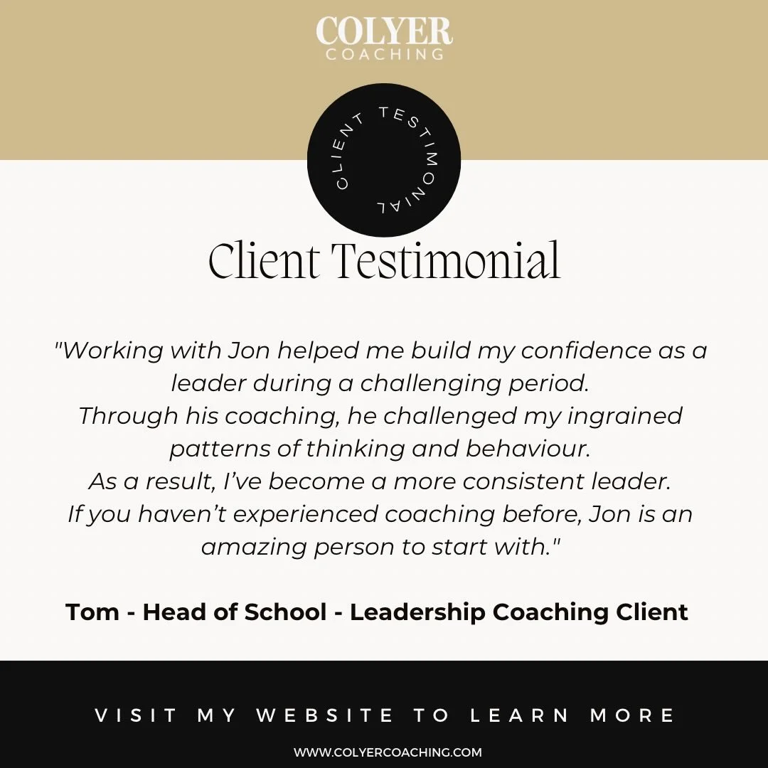 Confidence in leadership doesn&rsquo;t always come from working harder.

Often it comes from having the space to step back, reflect, and challenge the patterns that shape how we think and lead.

Coaching creates that space.

I recently received this 