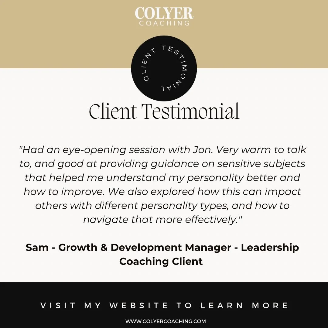 I always appreciate being trusted with conversations like these.

Coaching often creates space to step back, reflect, and see things from a different perspective... especially when it comes to understanding ourselves and how we show up around others.