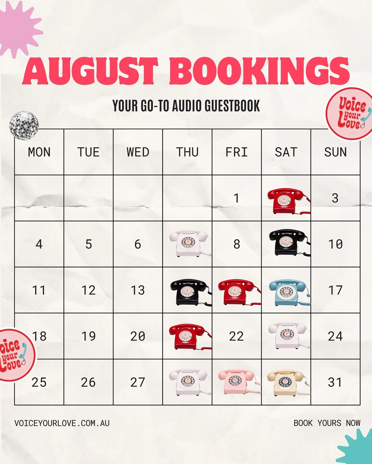 We’re almost halfway through a manic month π
 here’s where our phones are booked for August & and September is looking similar! βοΈβ¨
Hire yours today via the link in our bio! βοΈ