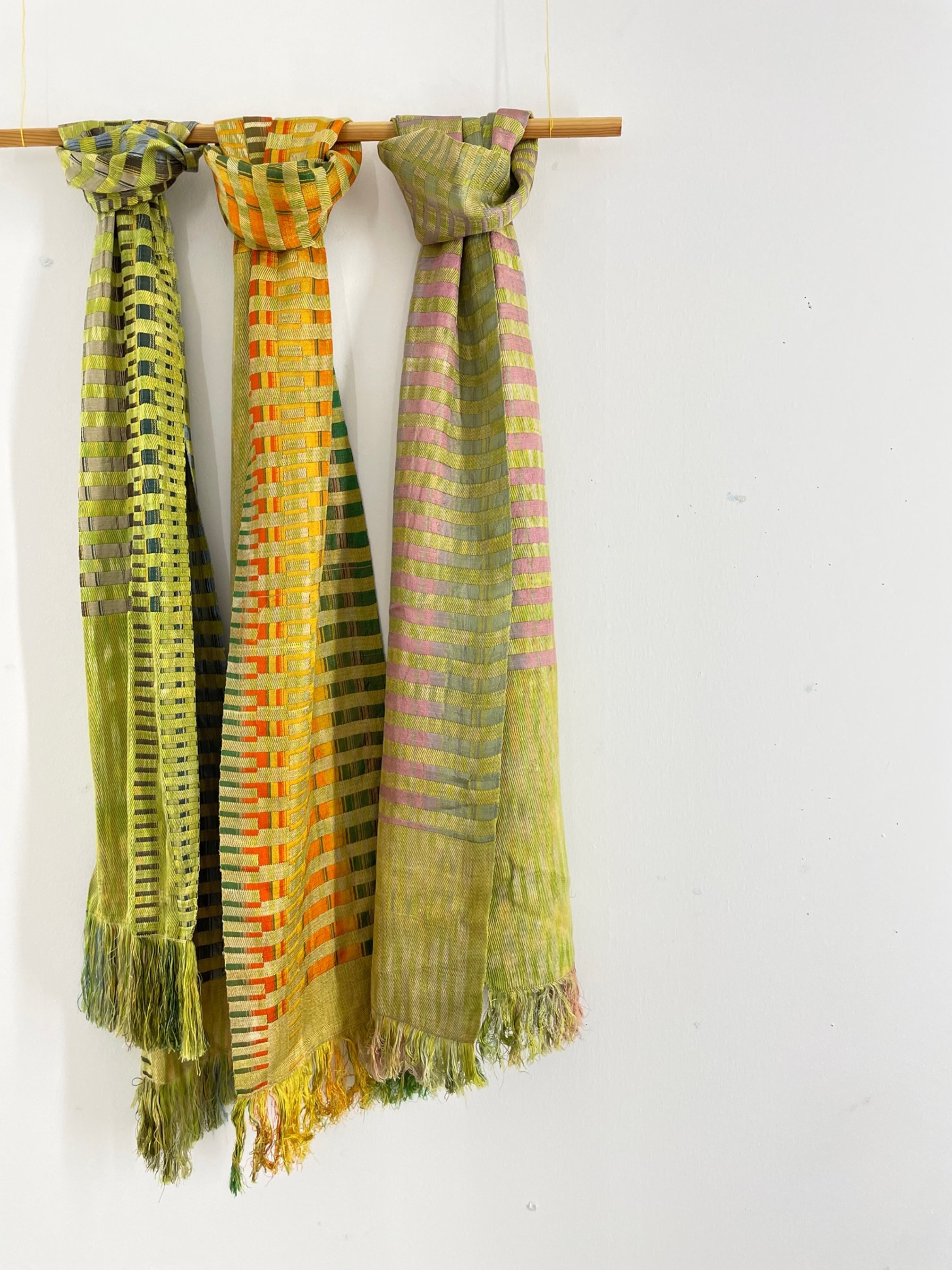 Deadstock and handpainted scarfs.hpowell.jpg