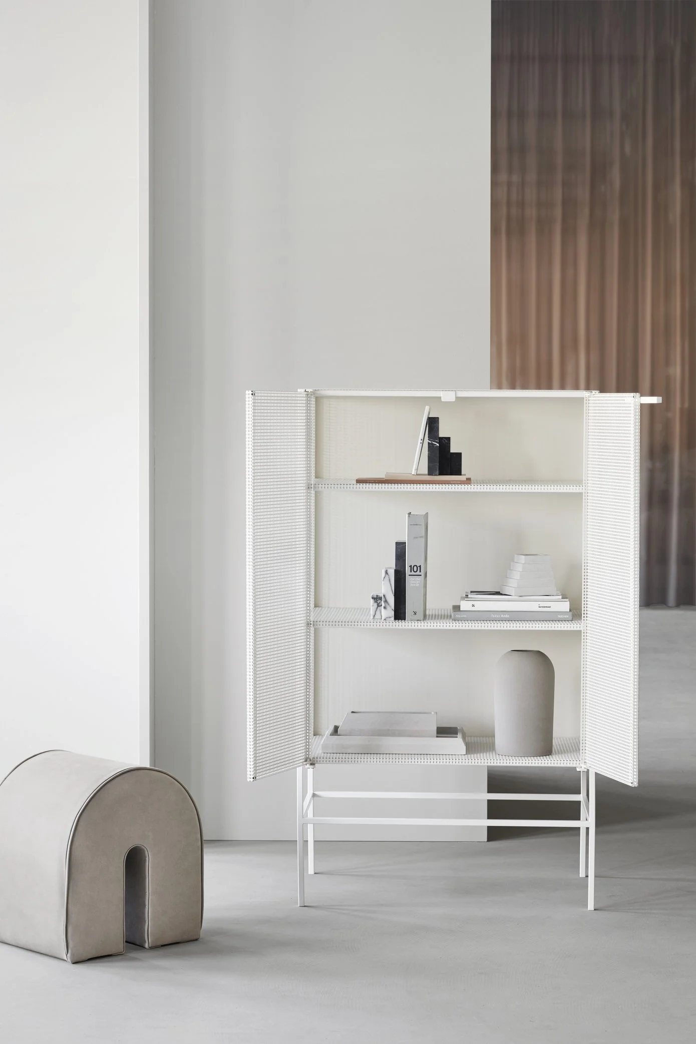 Grid Cabinet Beige