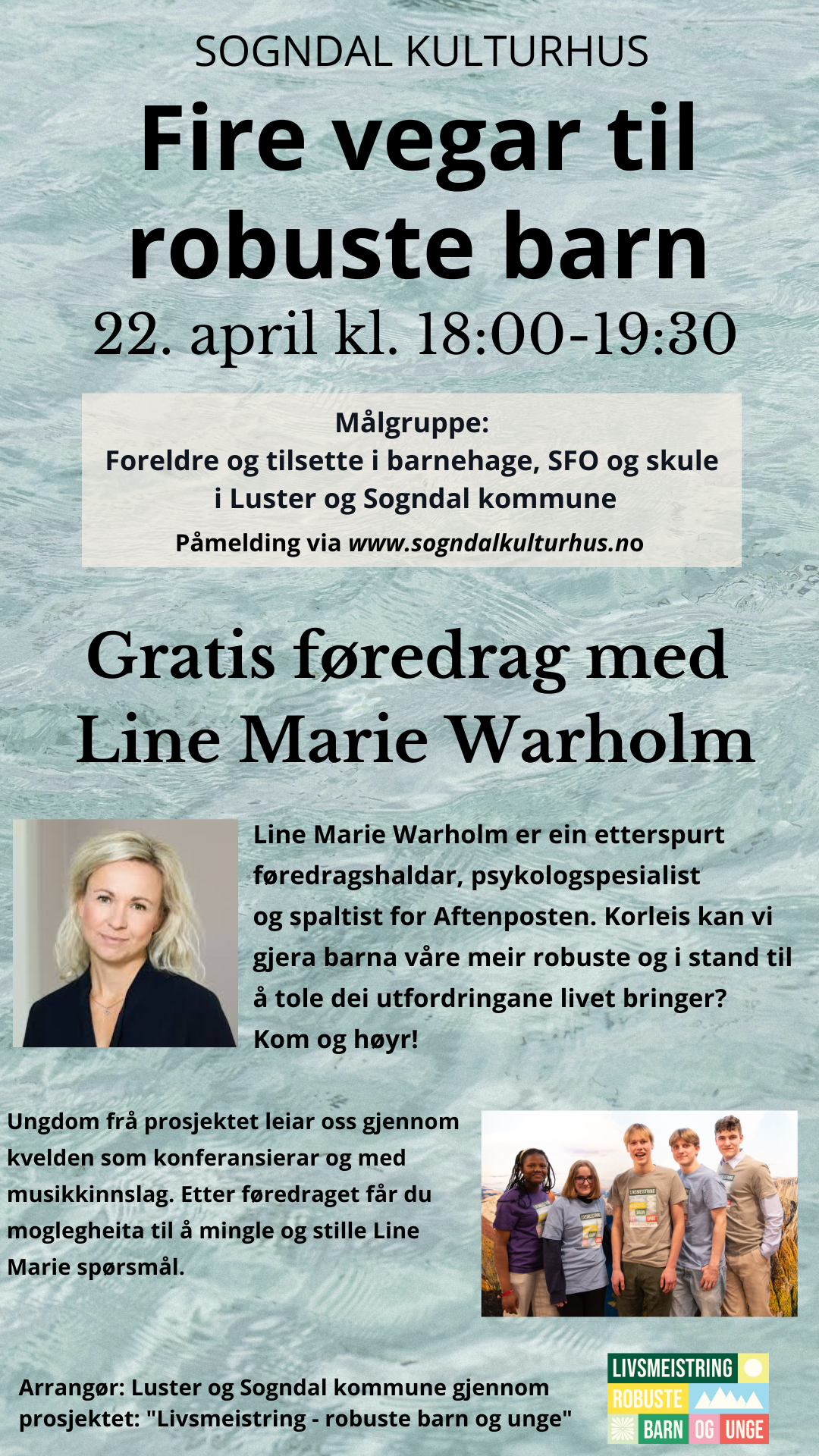 Gratis føredrag med Line Marie Warholm — Robuste barn
