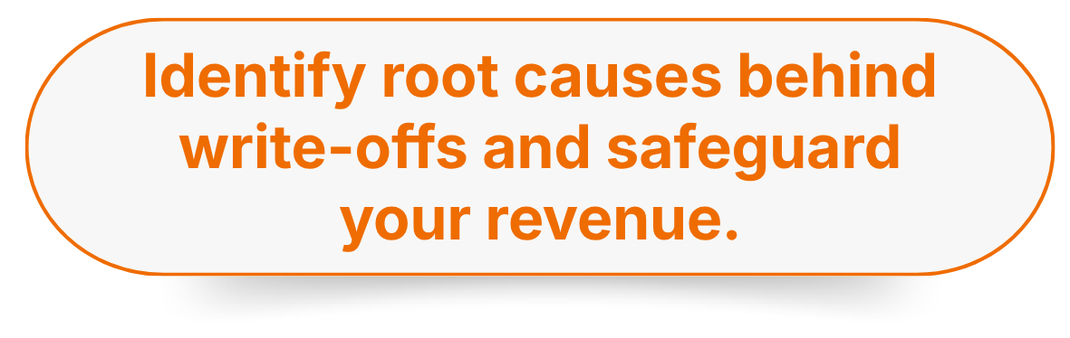 Identify root causes behind write-offs and safeguard your revenue.