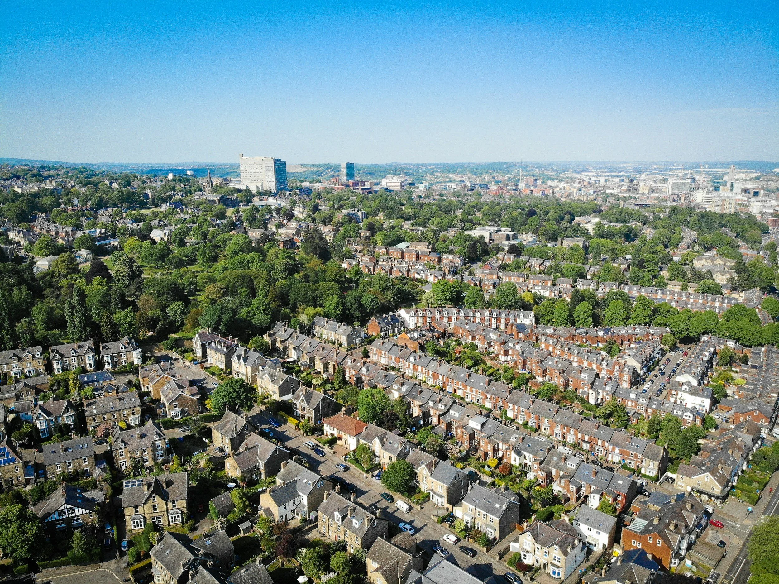 Image of the skyline over a neighbourhood.