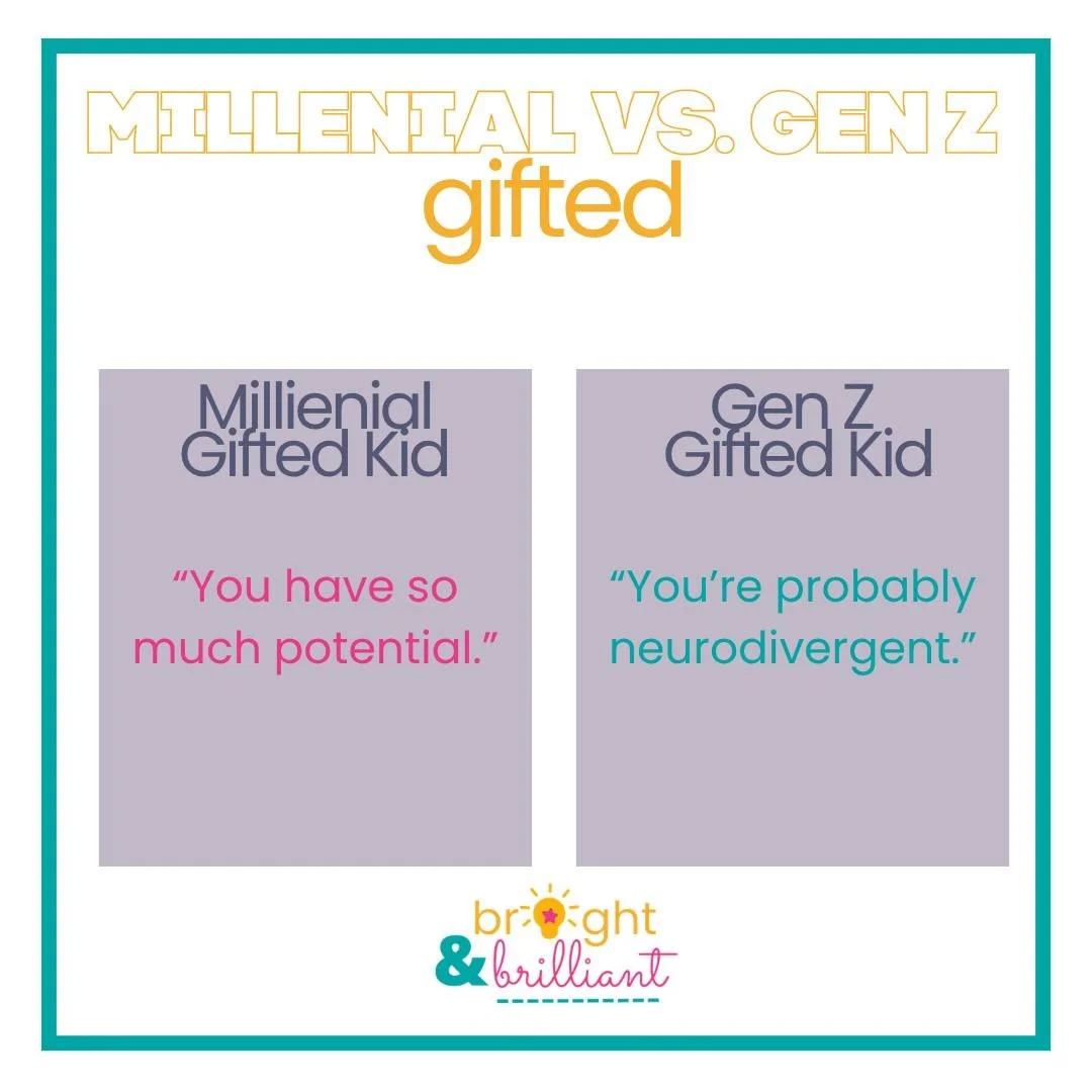 I had to jump on this social media trend. 
-
💡The more education evolves, the more we realize gifted learners have always needed more than &ldquo;you&rsquo;re so smart.&rdquo; Different generations may express it differently, but many gifted learner