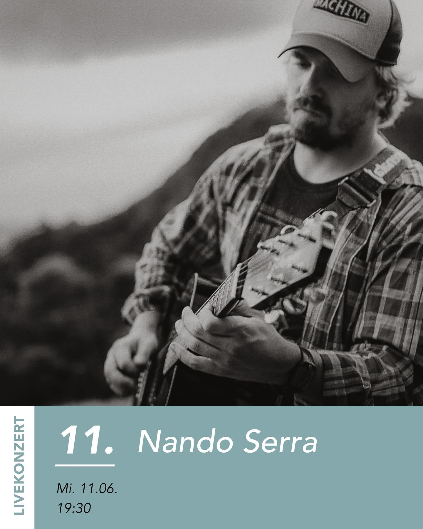 Mittwoch, 11. Juni 2025, 19.30 Uhr

Livemusik: Nando Serra (Acoustic Rock)

Nando Serra bringt rohe Energie und Seele auf die B&uuml;hne mit klassischem und modernem Acoustic Rock! Von gef&uuml;hlvollen Balladen bis hin zu mitreissenden Hymnen &ndash