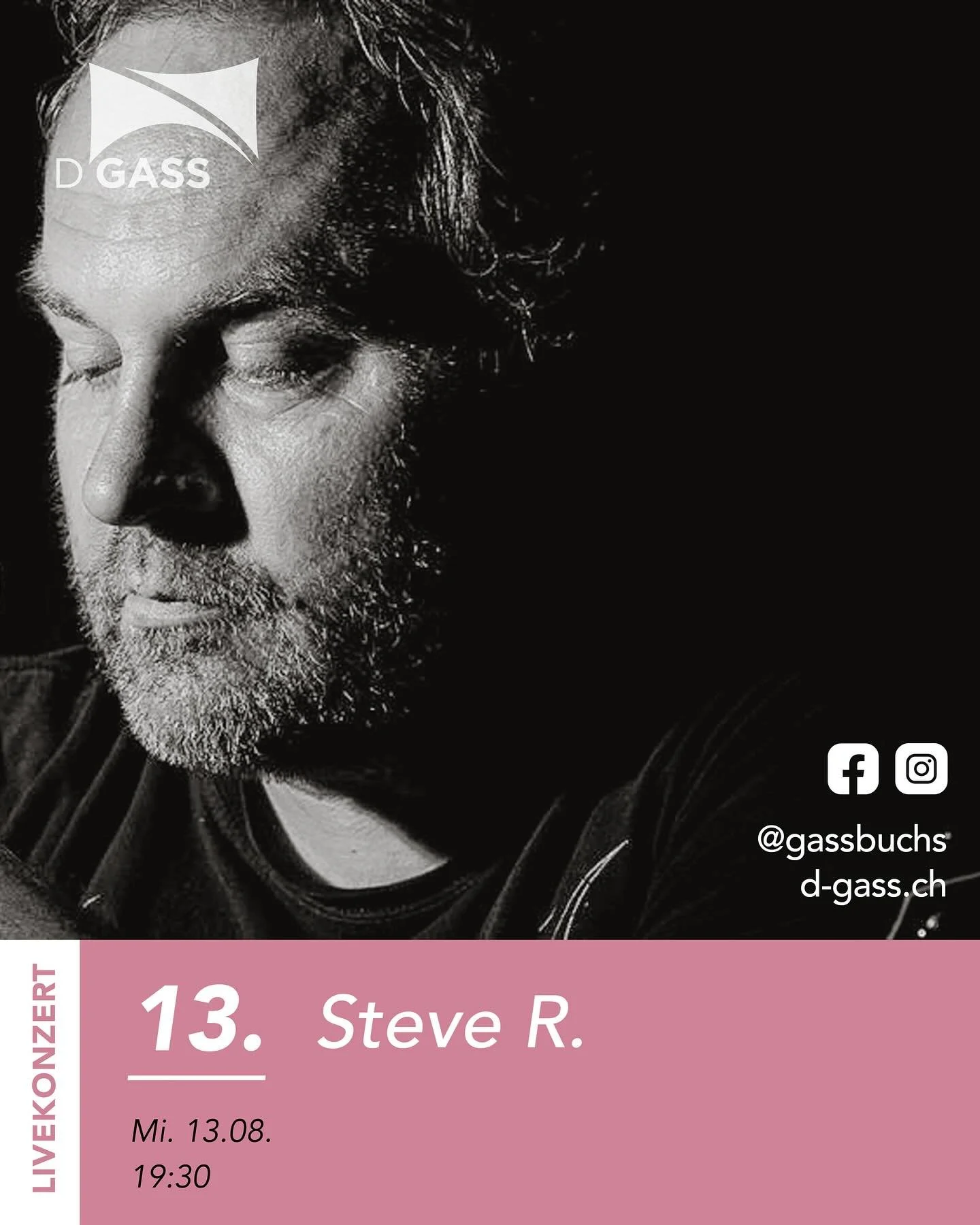 Mittwoch, 13. August 2025, 19.30 Uhr

Livemusik: Steve R.

Steve R. spielt Songs der 60-80er Jahre gespickt mit Eigenkompositionen in der Tradition der Singer/Songwriter.
Rock meets Folk meets Music in general...Geschichten zu seinen 7 Jahren on the 