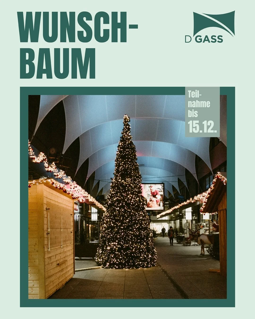 🎄 WUNSCHBAUM IN DER GASS 🎄
Mach mit und schenke Freude!

Auch dieses Jahr steht in der Gass wieder der grosse Wunschbaum, an dem W&uuml;nsche von Menschen aus Heimen und anderen Sozialen Institutionen der Region auf dich warten. So kannst du ganz e