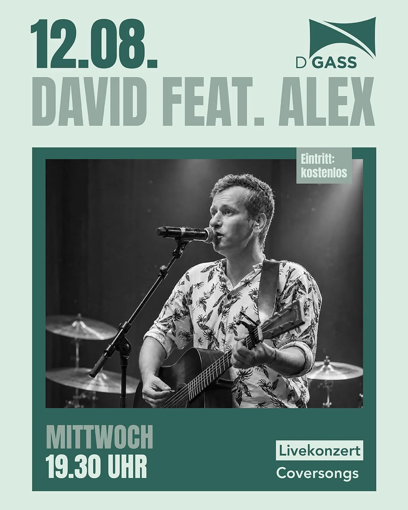 Mittwoch, 12. August 2026, 19.30 Uhr

David feat. Alex stehen f&uuml;r stilvolle Covermusik mit Qualit&auml;t und Gesp&uuml;r f&uuml;r den passenden musikalischen Rahmen. 
Mit ausdrucksstarker Stimme, sorgf&auml;ltigen Arrangements und einer klaren, 
