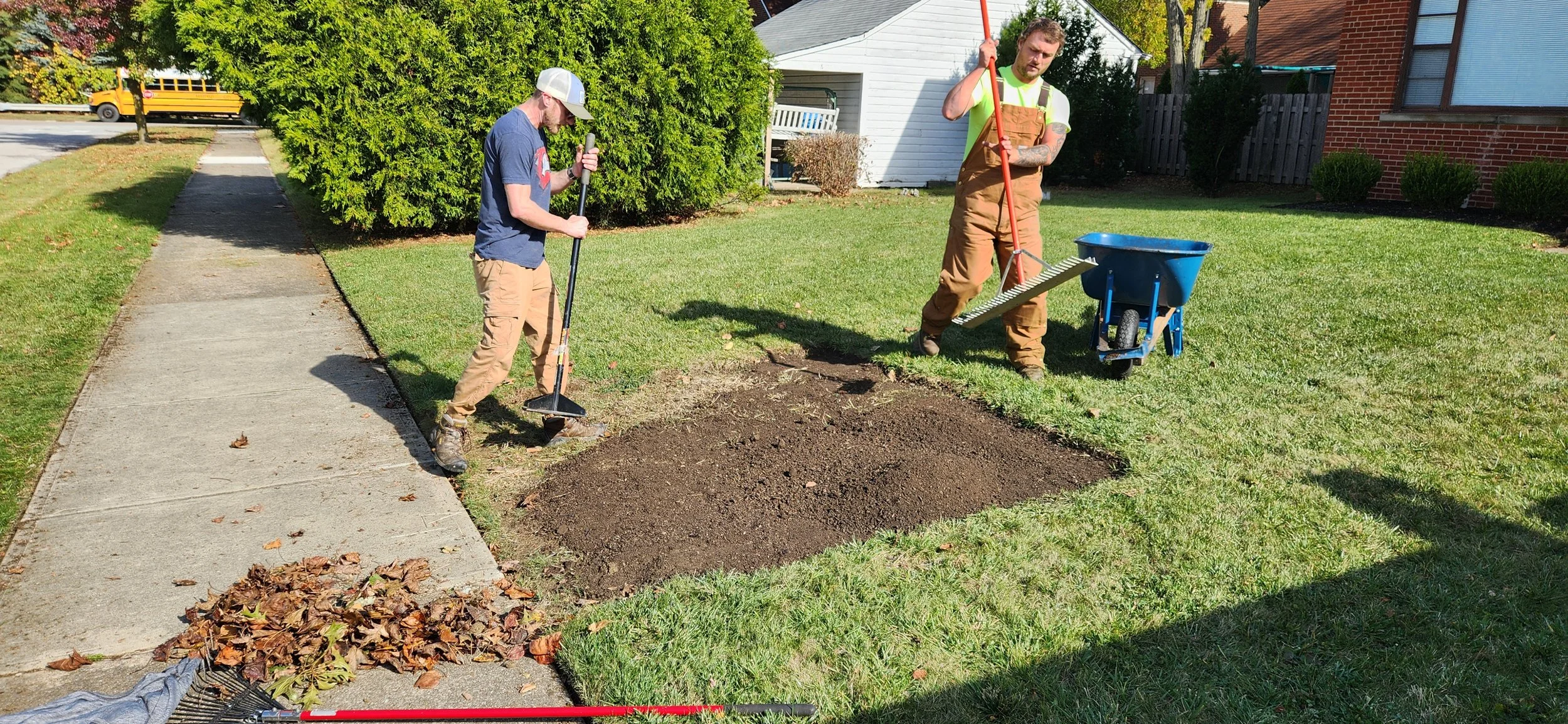 King Cut crew completing a residential turf repair project