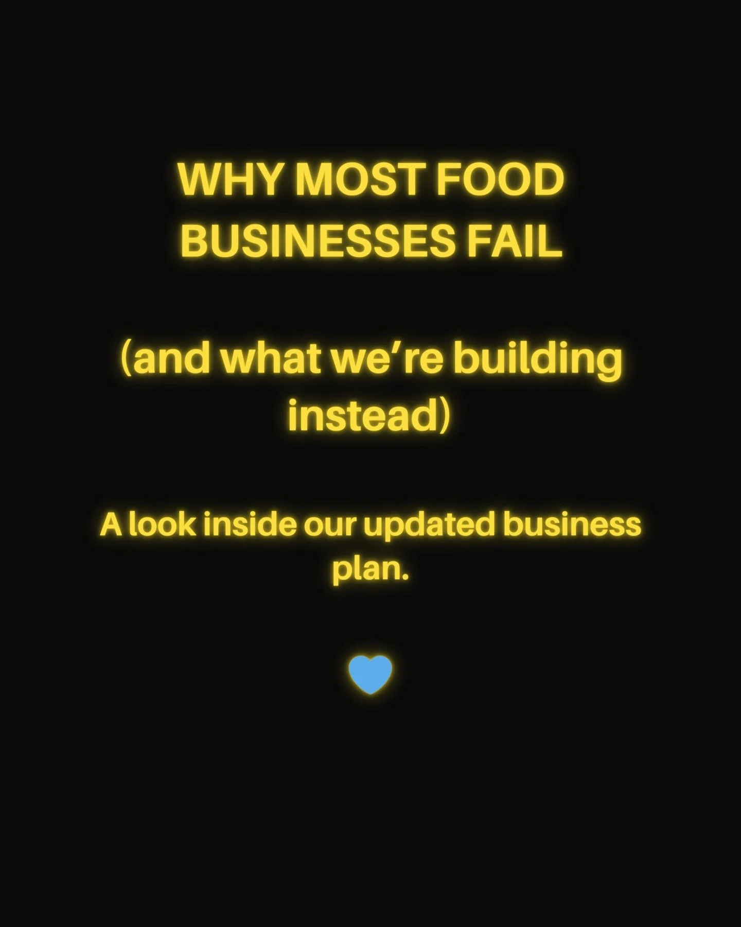 Industry data points to cash flow, cost control, and operations as the biggest failure points in early-stage food businesses.

So that&rsquo;s where we&rsquo;re putting our energy.

These are our current goals and timelines.
We&rsquo;ll share when th