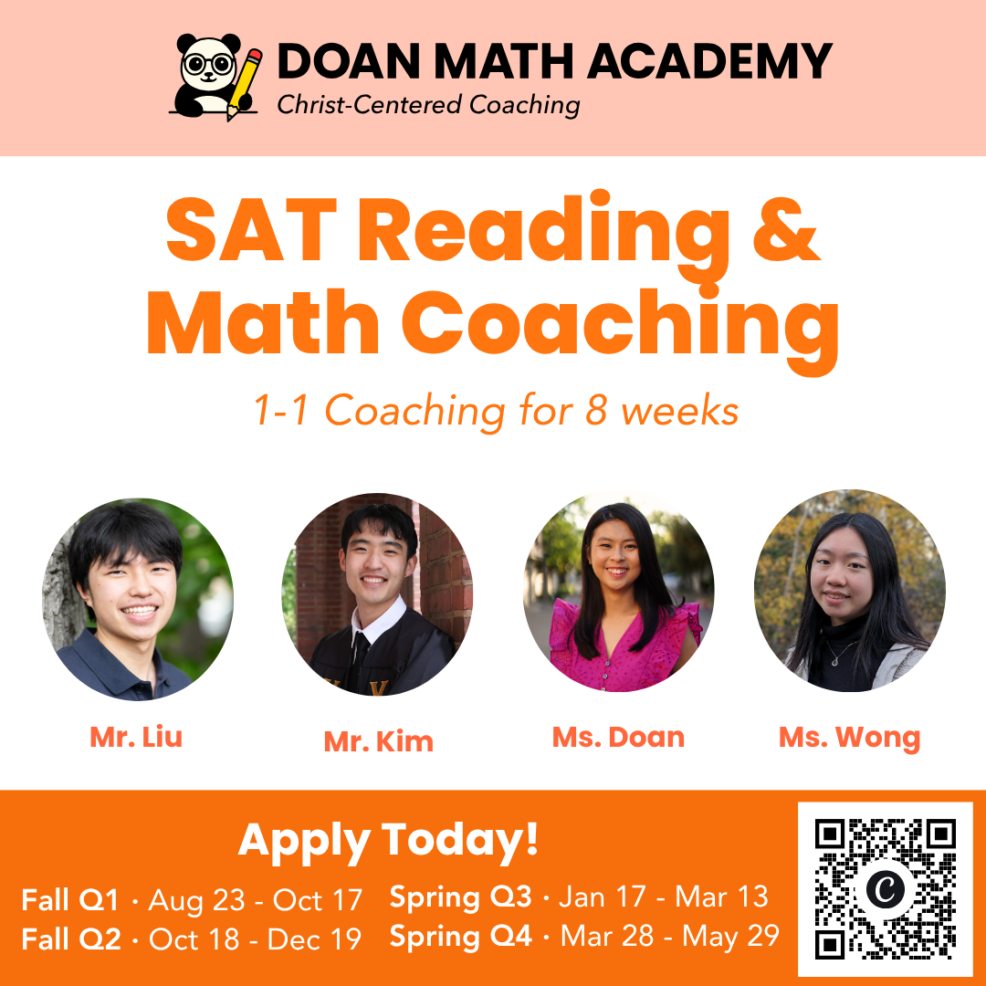 SAT Reading and Math Coaching (Fall Q1 - 8 Weeks)