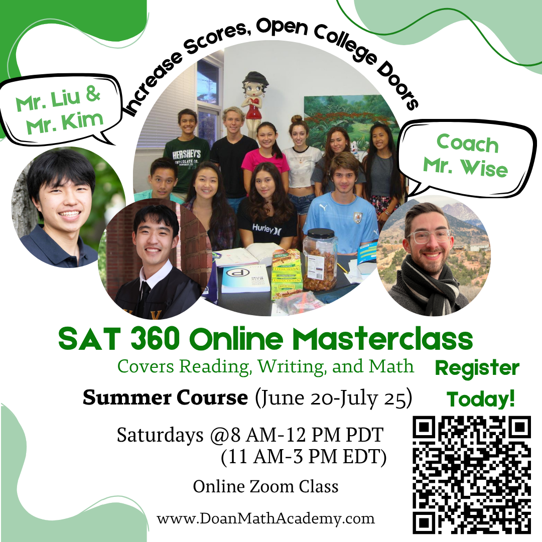 SAT 360 Online Masterclass (June 20 - July 25)