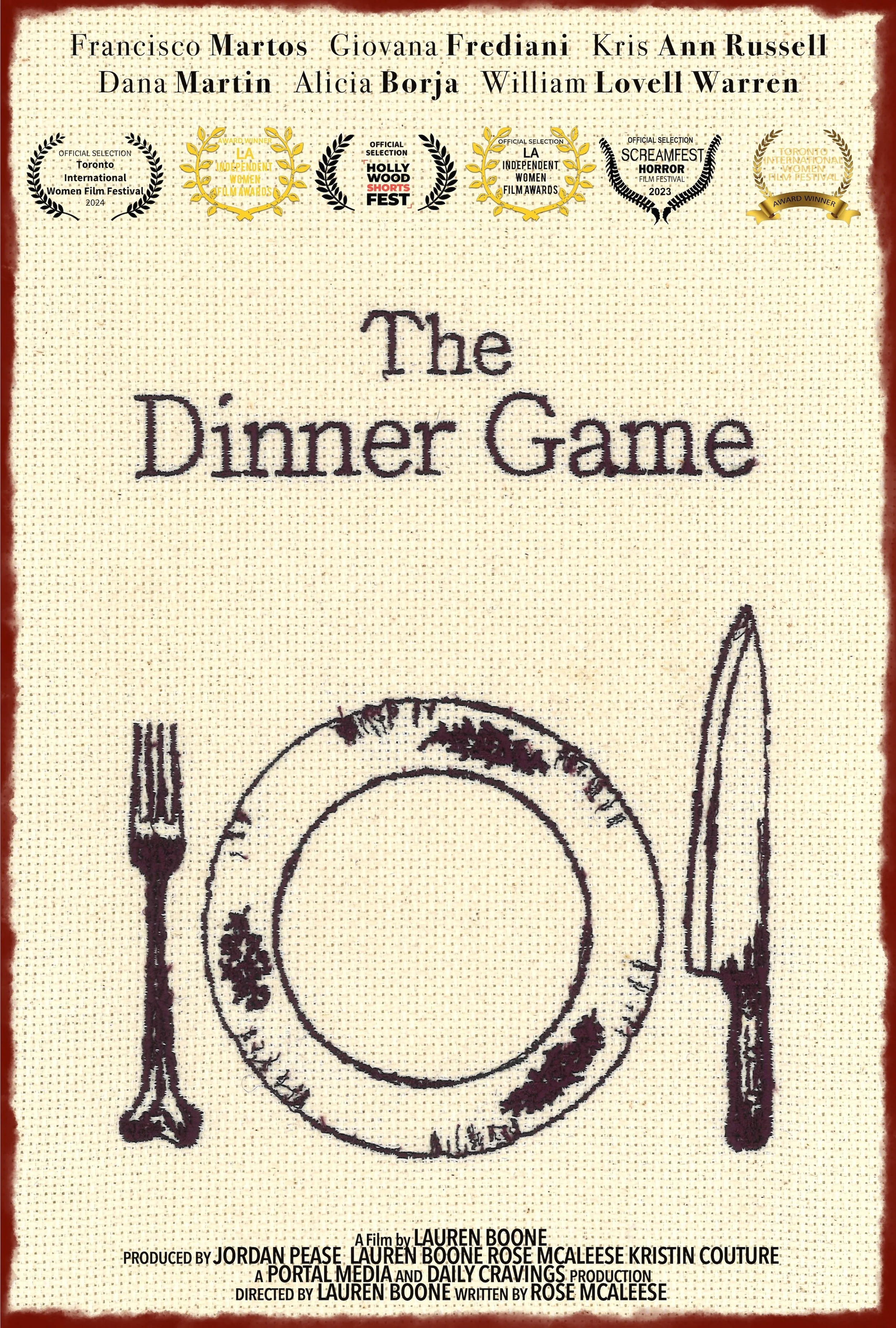 The Dinner Game: Short Film.
A wandering stranger on the hunt for his next con accepts an unexpected dinner invitation from an elderly couple in search of the perfect party guest for their granddaughter. 