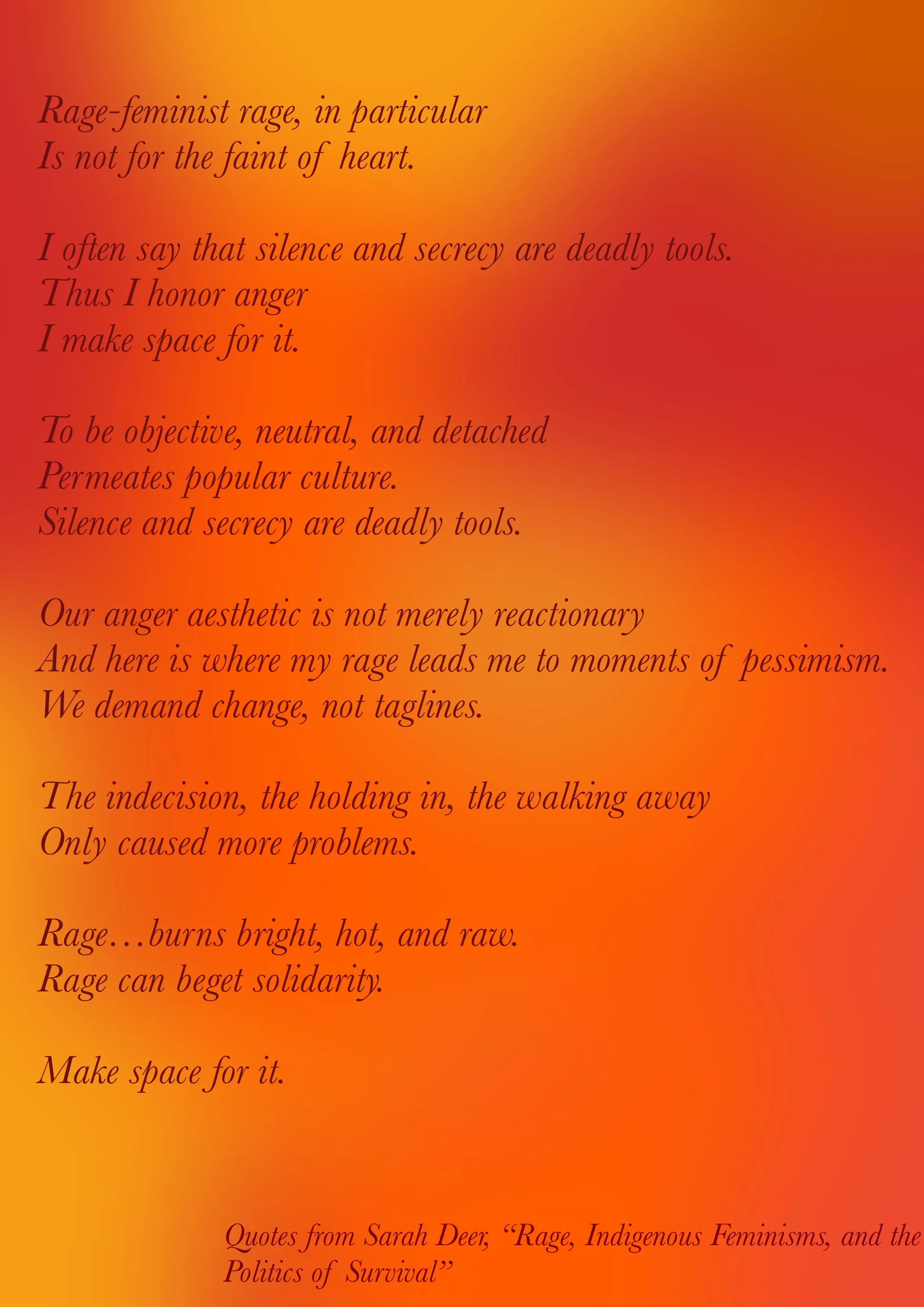 Quotes from "Rage, Indigenous Feminisms, and the Politics of Survival"