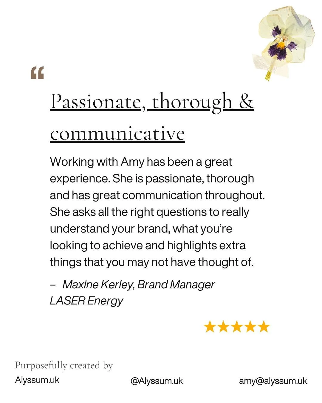 ⭐ A lovely Google Review I received today from my client, Maxine from LASER Energy, Commercial Services Group. 

Maxine was a dream to work with &mdash; introduced through a graphic designer I&rsquo;d met from a previous company &mdash; this research