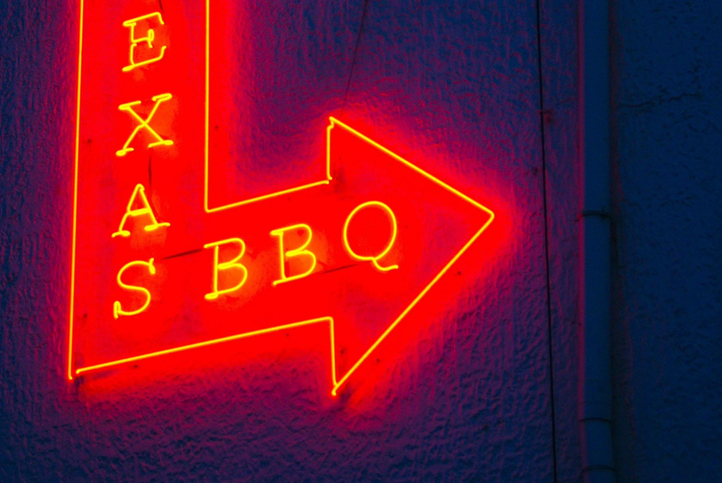 Texas BBQ Sign. Low and slow cooking