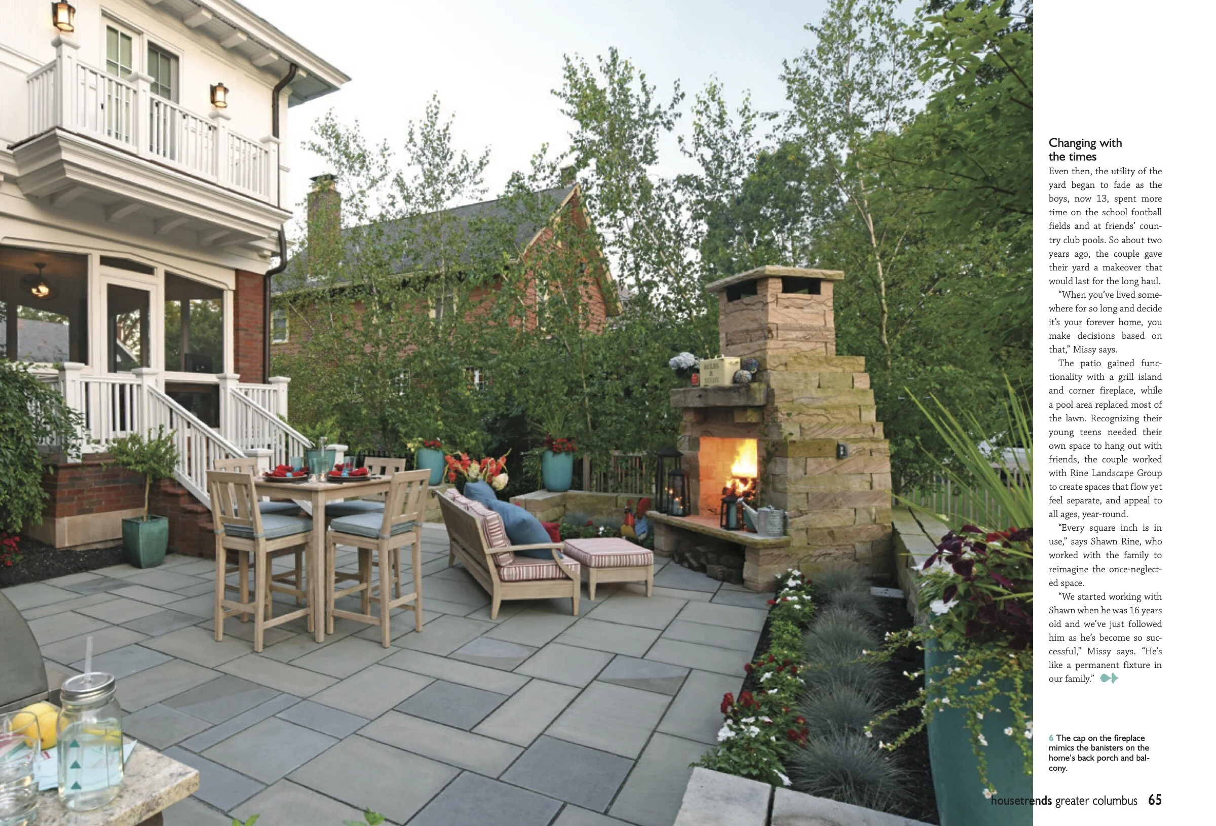 Poolside Retreat landscape design in Grandview Heights, Ohio by Rine Landscape Group, featured in Housetrends magazine for Greater Columbus.