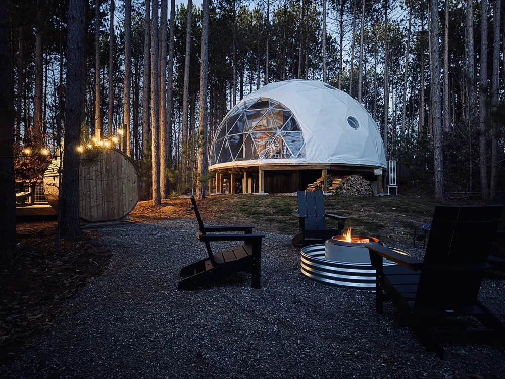 Luxury Geodesic Domes with Hot Tub & Sauna | Glamp Michigan — Glamp ...
