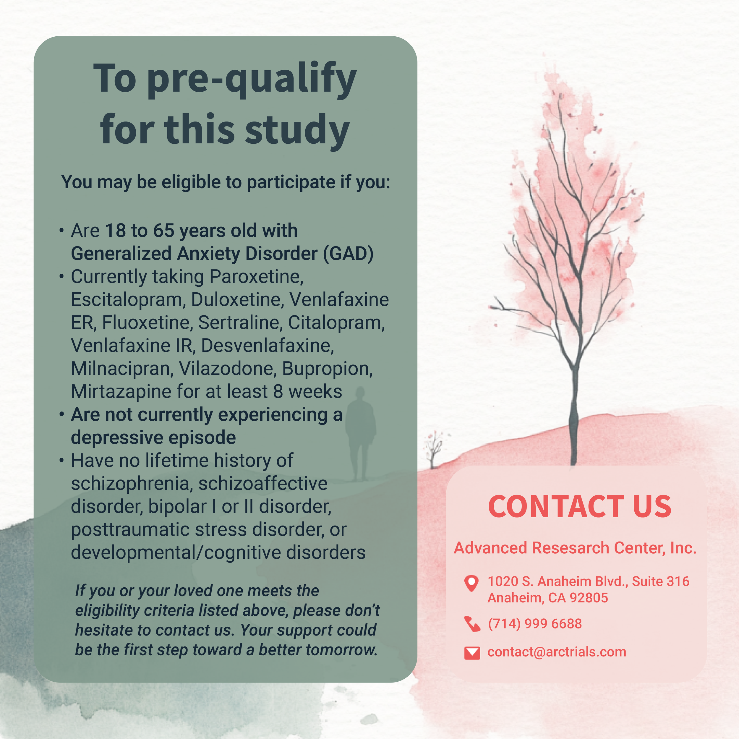 Generalized Anxiety Disorder (GAD aged 18-65)